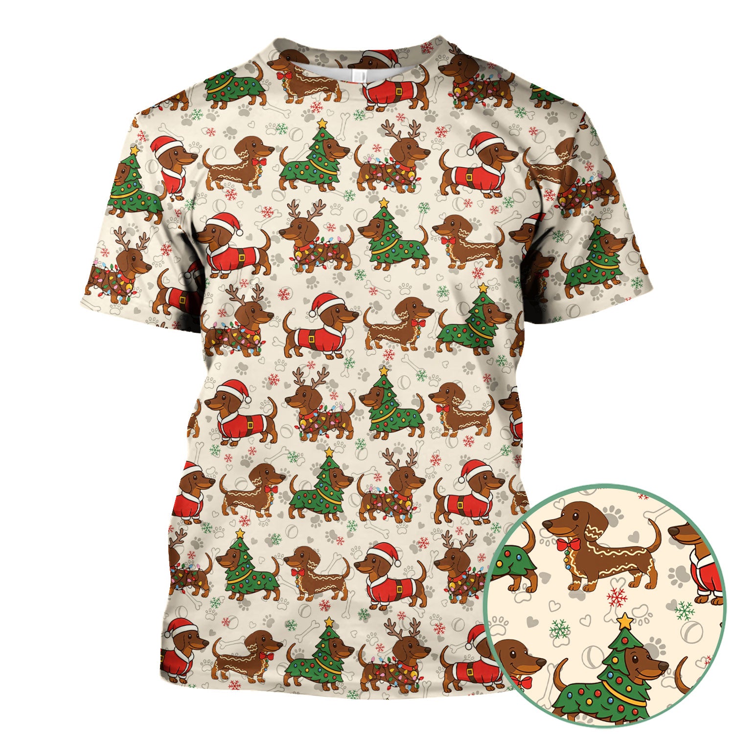 Christmas Dachshund Scrub Top - Funny Sausage Dog Wiener Holiday Nurse Shirt - Xmas Medical Uniform Gift for RN CNA LPN