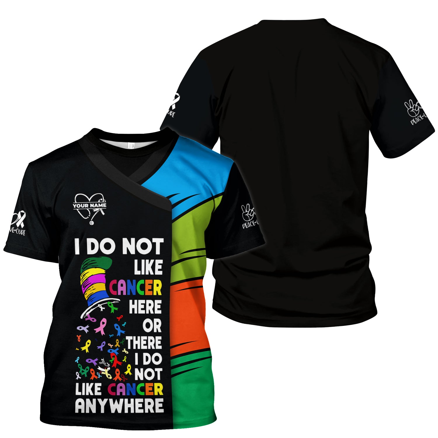 Custom Nurse Breast Cancer Awareness Shirt - I Do Not Like Cancer Anywhere Graphic Tee - Gift for Women RN LPN