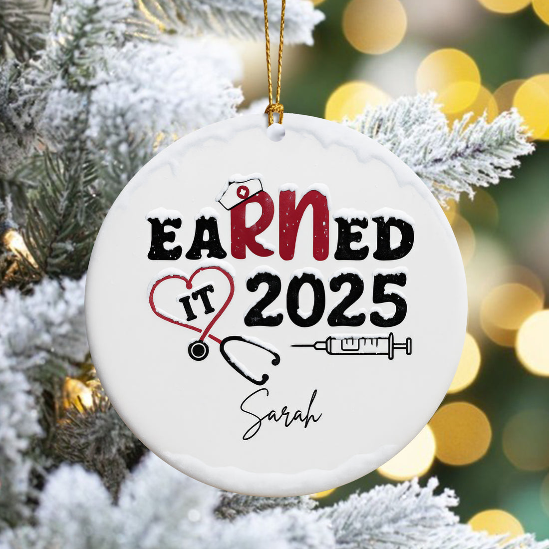 Personalized Nurse Graduation Ceramic Ornament, Christmas Tree Decoration, Healthcare Worker Gift for RN LPN