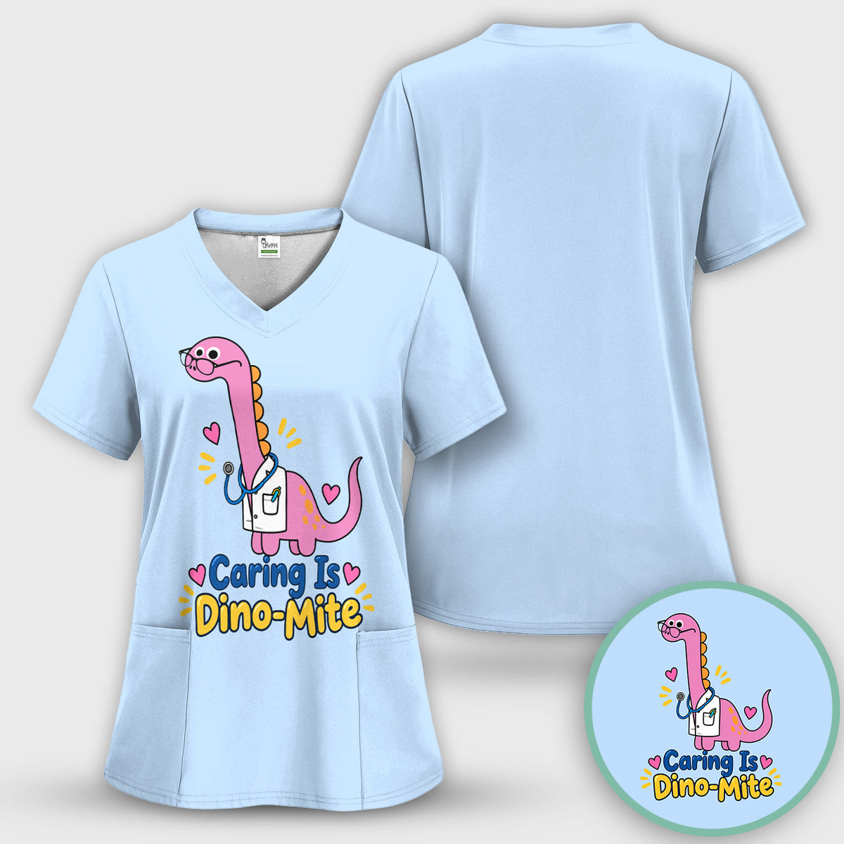 Caring Is Dino-Mite Dinosaur T-Shirt