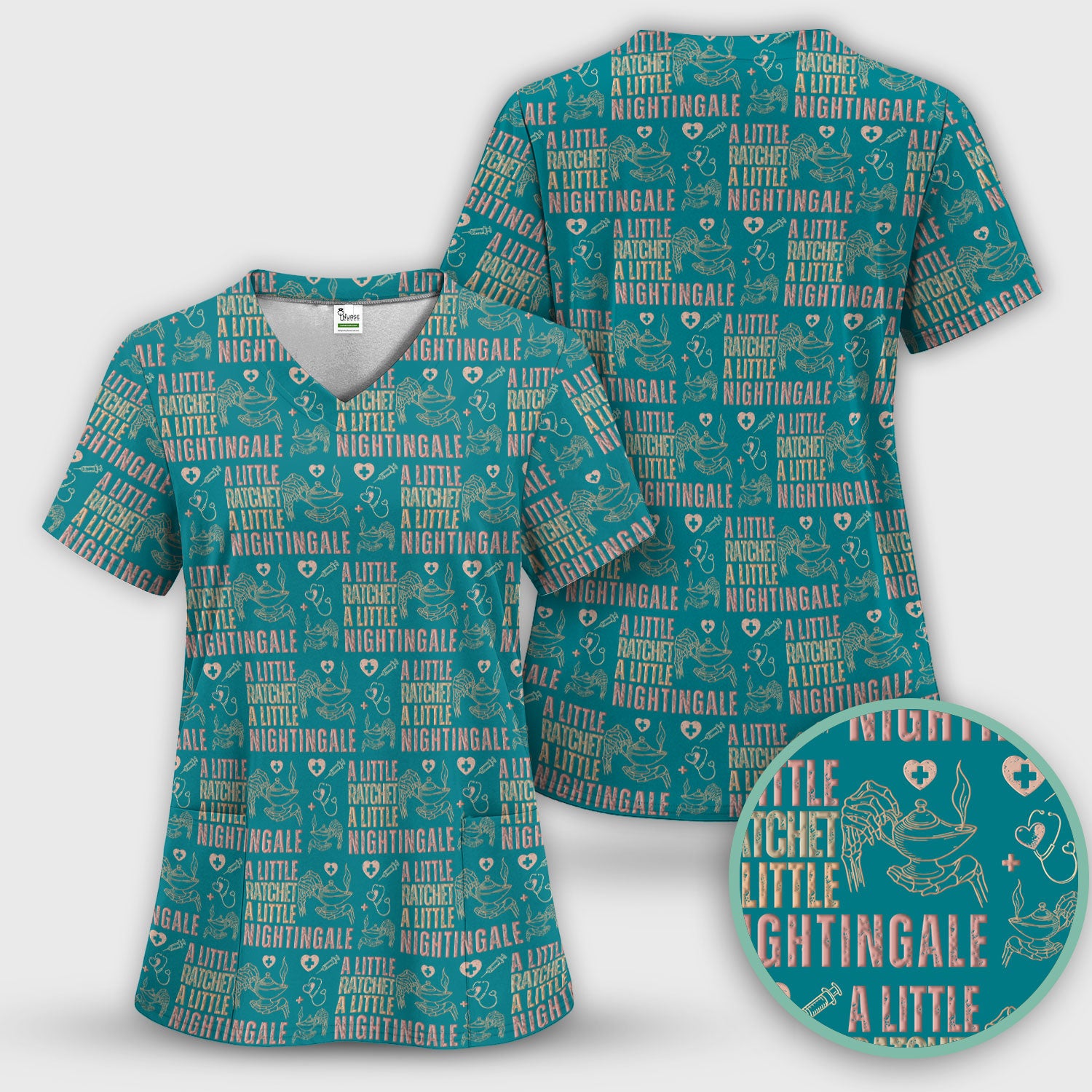 A Little Ratchet A Little Nightingale Nurse Scrub Top, Breathable Fabrics Nursing Uniform