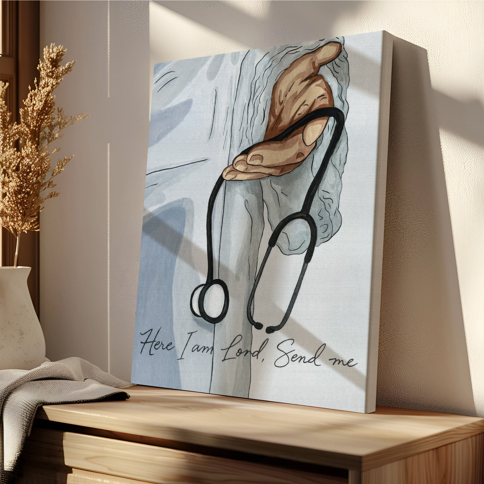 Christian Nurse Faith Canvas, Christian Nurse Faith Canvas Bible Verse, RN LPN & Healthcare Workers Gift