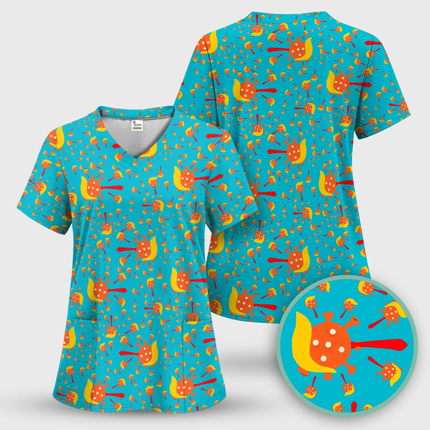The Deadliest Virus Is Ignorance Scrub Top - Black Nursing Uniform - Comfortable Scrubs for Women