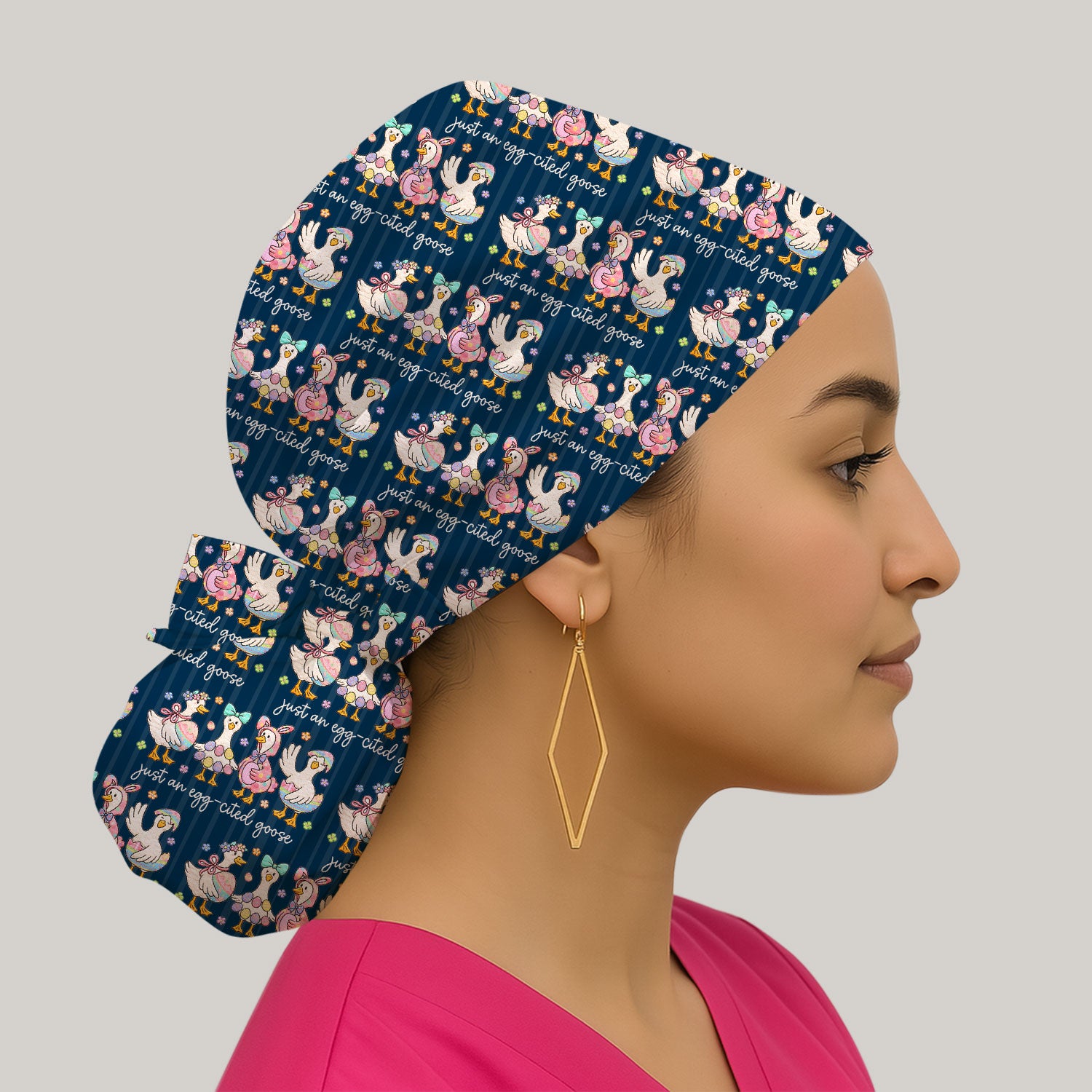 Cute Easter Goose Egg Pattern Caps, Breathable Fabrics Caps Uniform