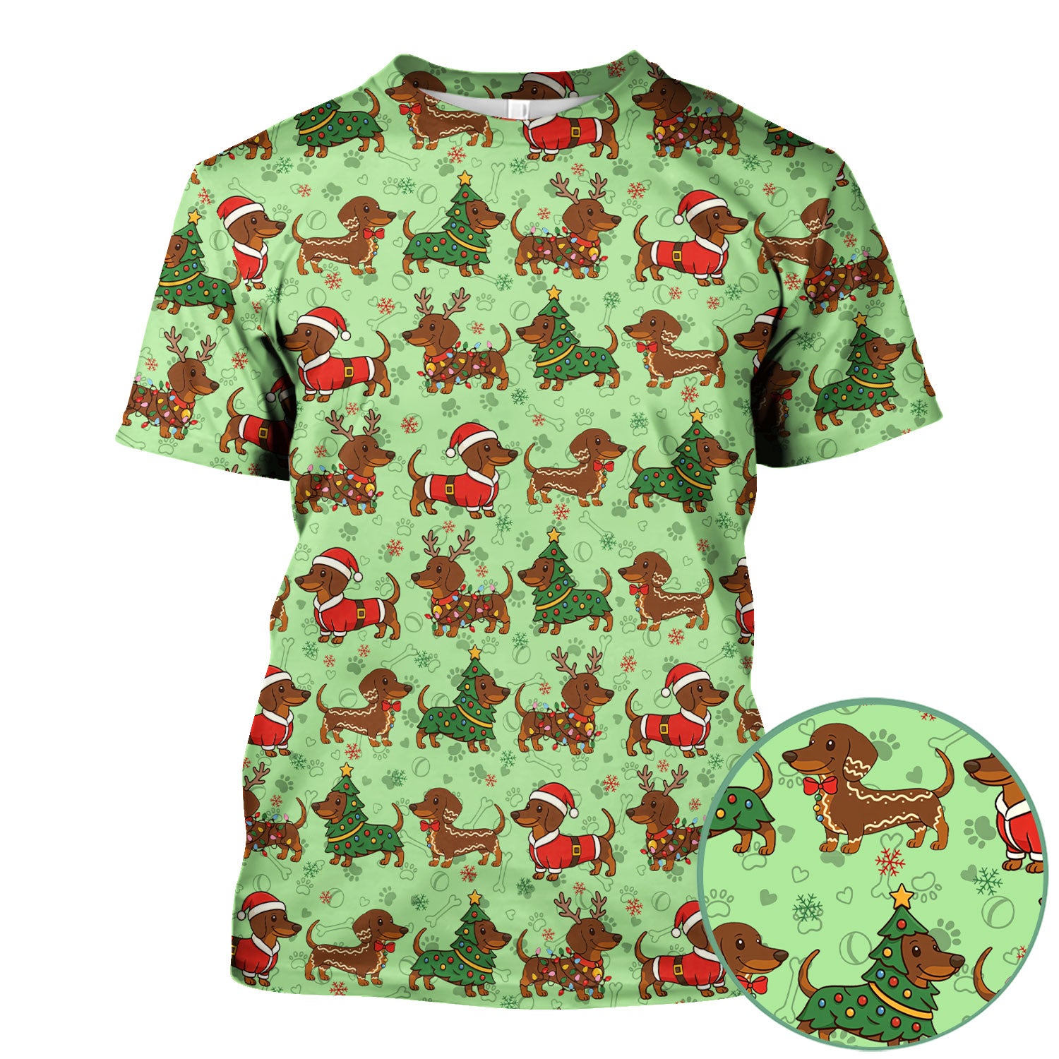 Christmas Dachshund Scrub Top - Funny Sausage Dog Wiener Holiday Nurse Shirt - Xmas Medical Uniform Gift for RN CNA LPN