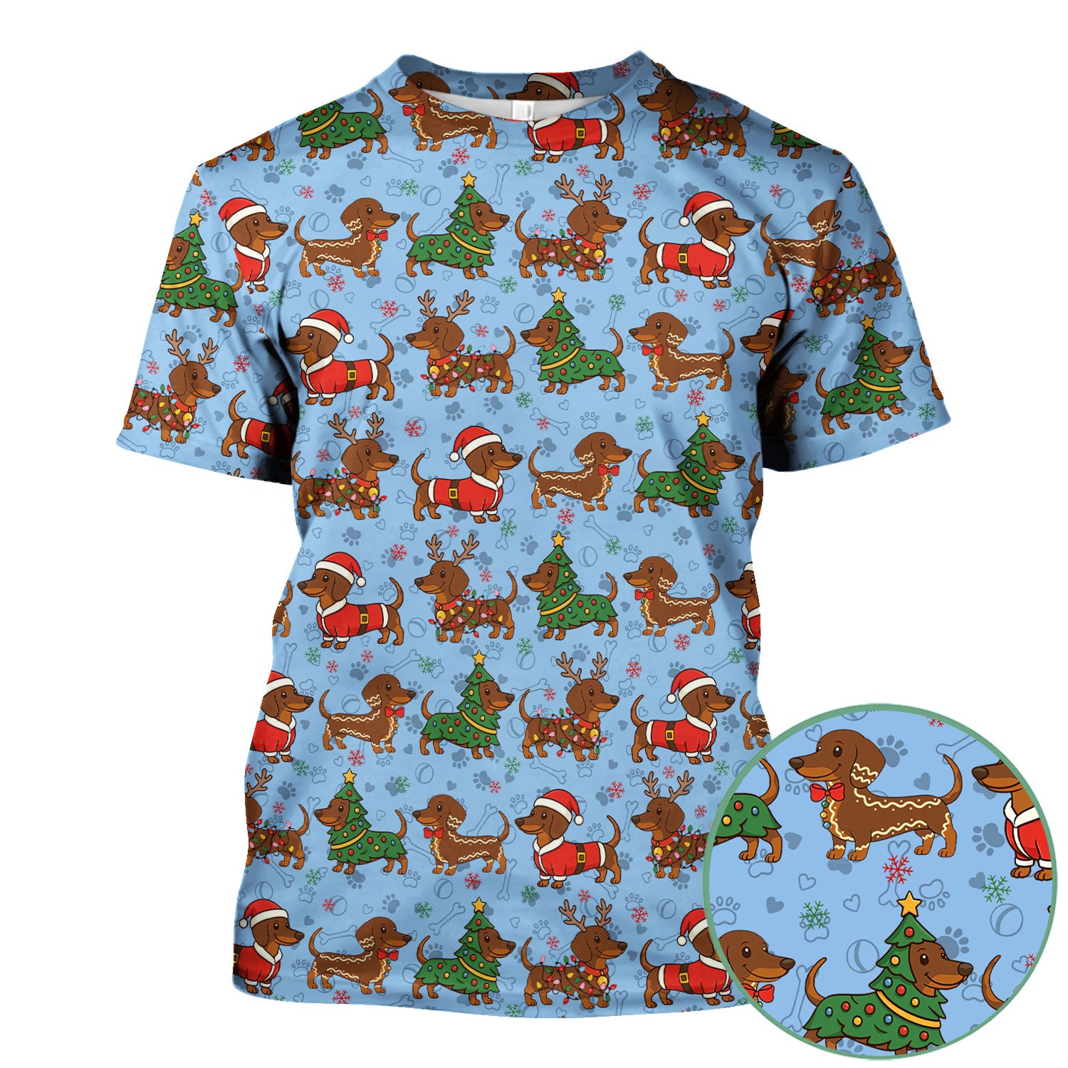 Christmas Dachshund Scrub Top - Funny Sausage Dog Wiener Holiday Nurse Shirt - Xmas Medical Uniform Gift for RN CNA LPN