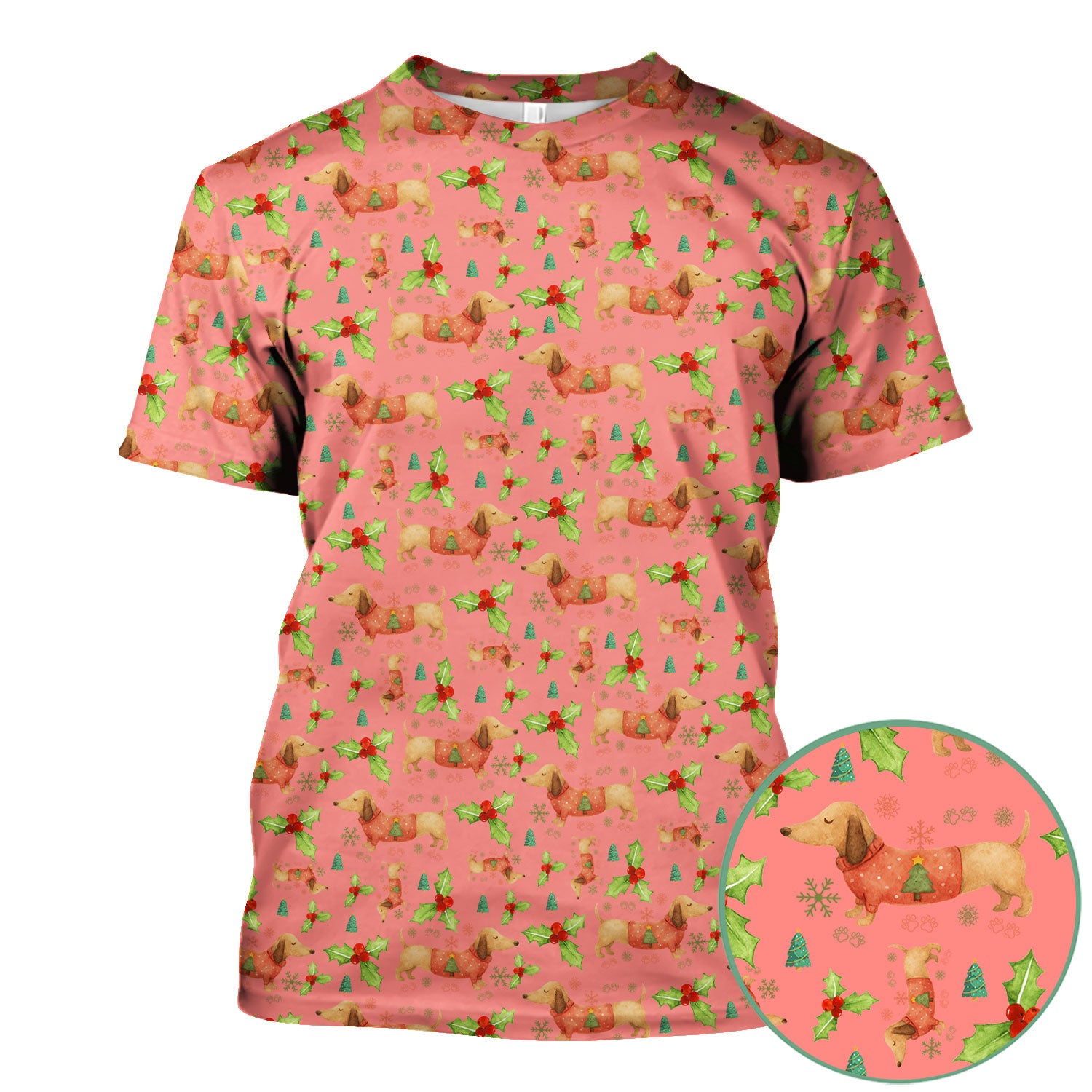 Festive Holiday Dachshund Scrub Top - Funny Sausage Dog Christmas Shirt - Wiener Puppy Lover Gift for RN CNA LPN