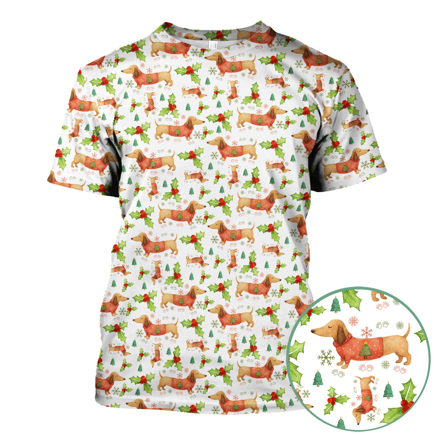 Festive Holiday Dachshund Scrub Top - Funny Sausage Dog Christmas Shirt - Wiener Puppy Lover Gift for RN CNA LPN