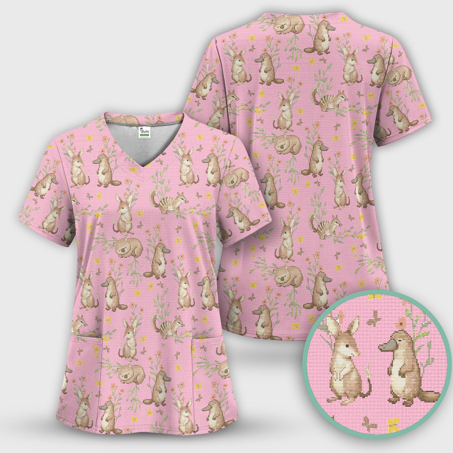 Australian Baby NICU Nurse Scrub Top, Pediatric Nursing Uniform, Comfortable Scrubs For Nurses