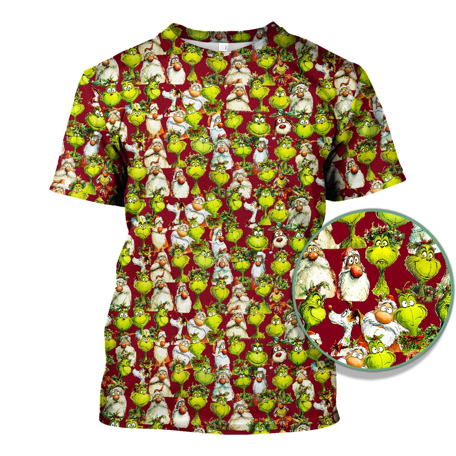 Grinch Nurse Scrub Shirt Multi Colors - Funny Cartoon Character Scrub Top - Christmas Holiday Nursing Workwear with Pockets