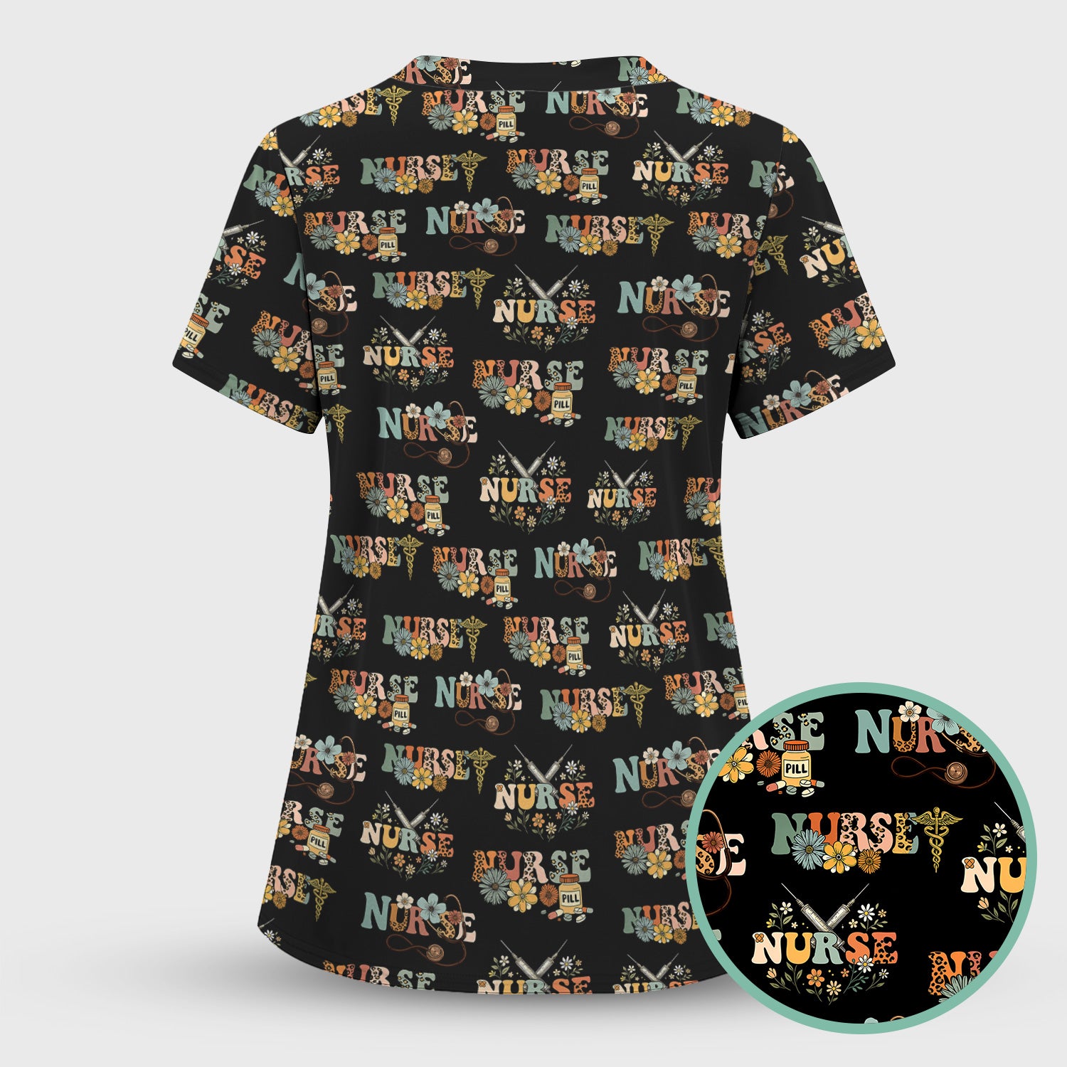 Custom Nurse Shirt for Women - Funny Medical Stethoscope Flowers Tee - Gift for RN LPN CNA