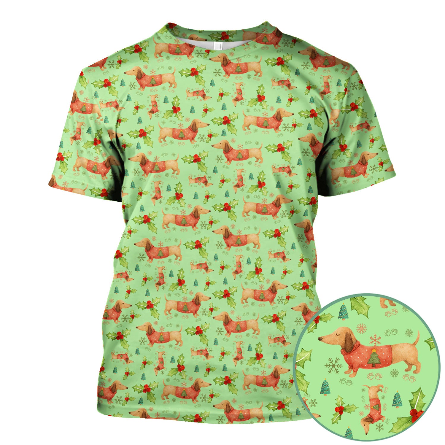 Cute Dachshund Christmas Scrub - Funny Sausage Dog Wiener Puppy Holiday Nurse Shirt - Xmas Medical Uniform Gift for RN CNA LPN