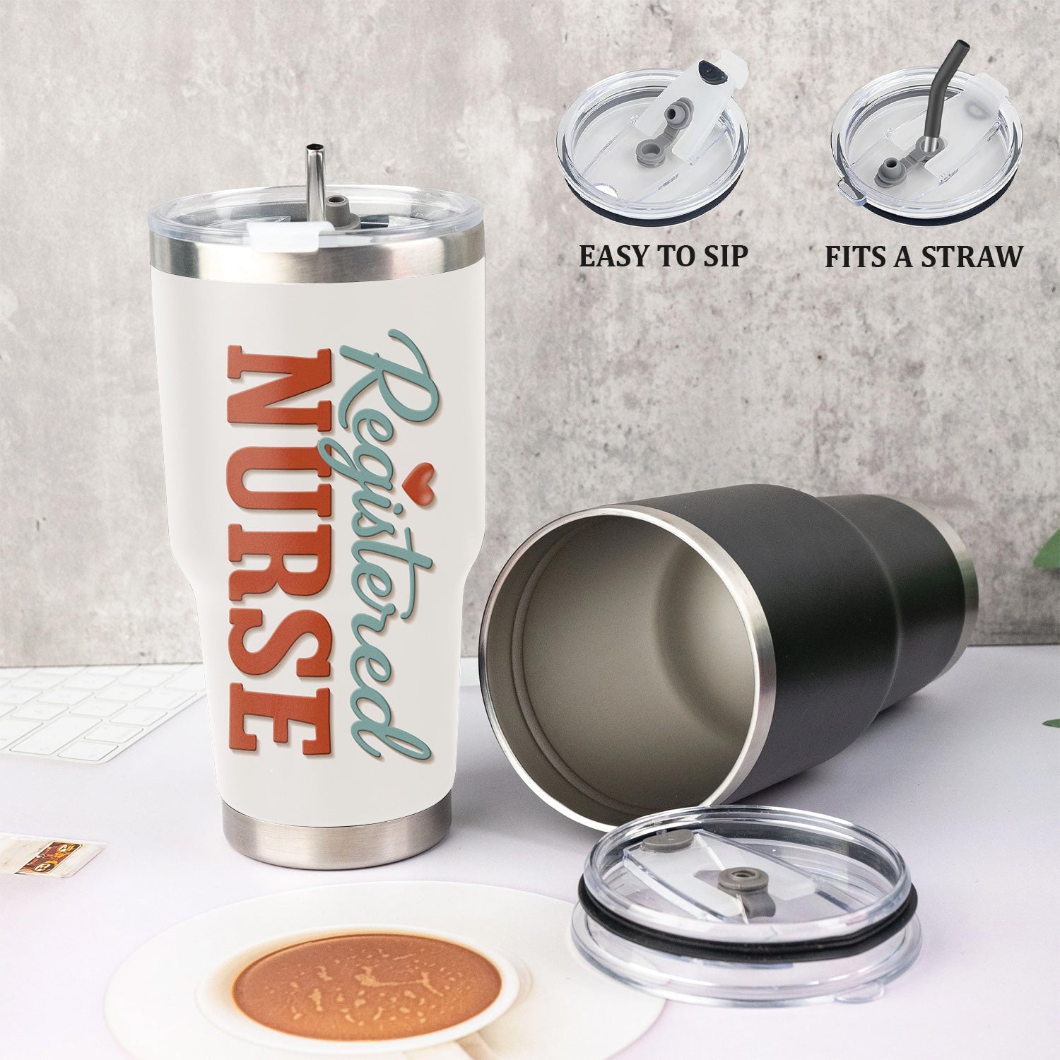 Personalized Registered Nurse Tumbler - Unique Nurse Design - Gift for Healthcare Professionals, RNs, and LPNs
