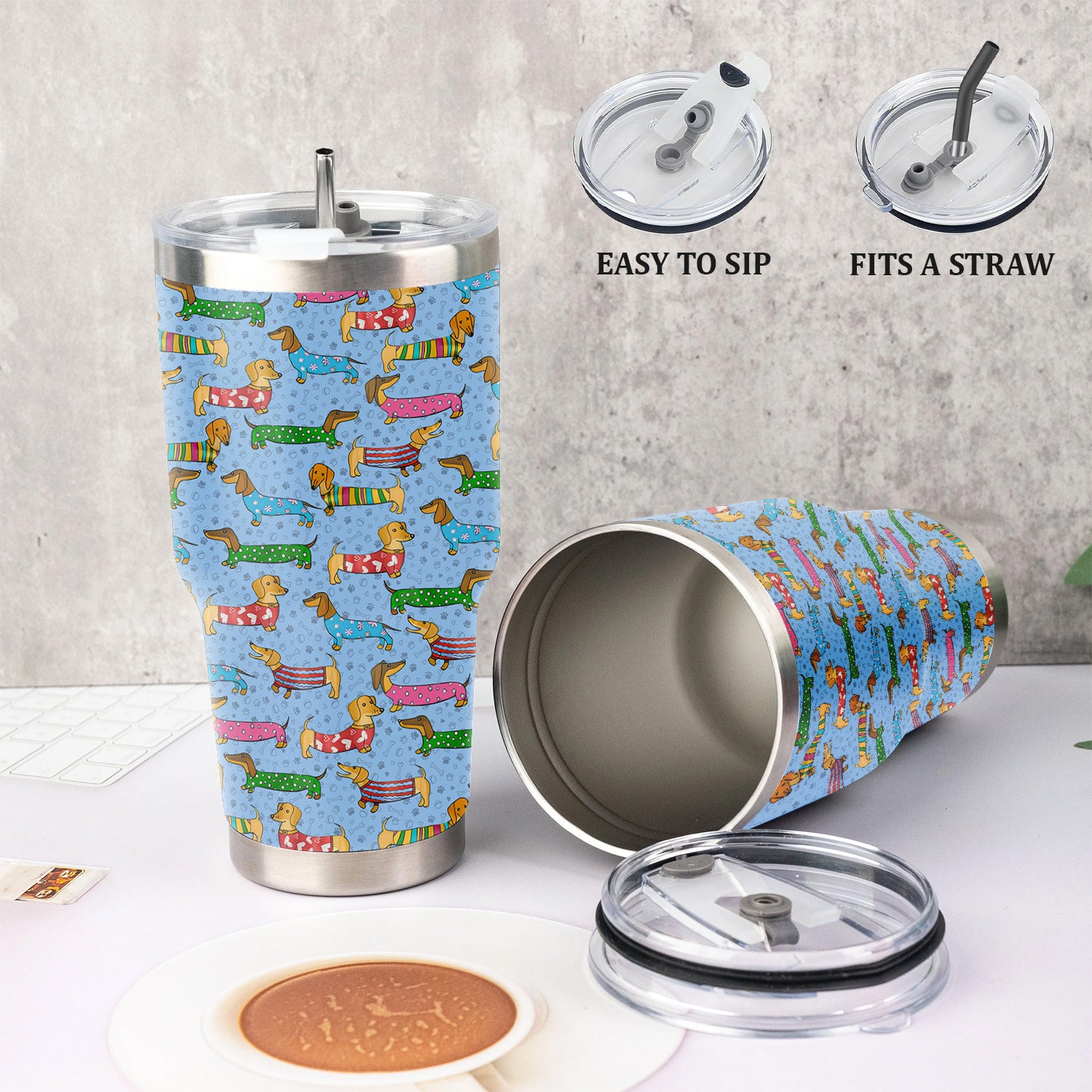 Doxie Puppies Nurse Tumbler - Cute Dachshund Gift for RN LPN CNA - Weiner Dog Stainless Cup for Healthcare Workers