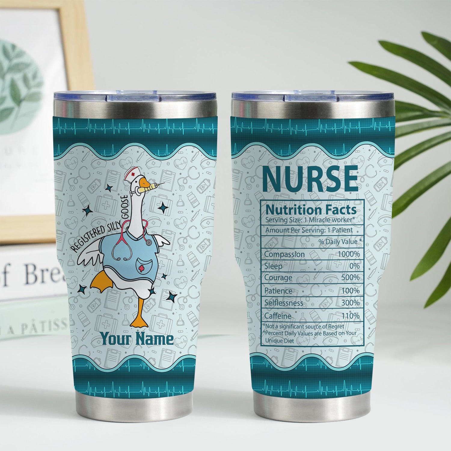 Personalized Silly Goose Nurse Tumbler - Registered Silly Goose Design - Fun Gift for Healthcare Workers, Nurses, and RN LPN