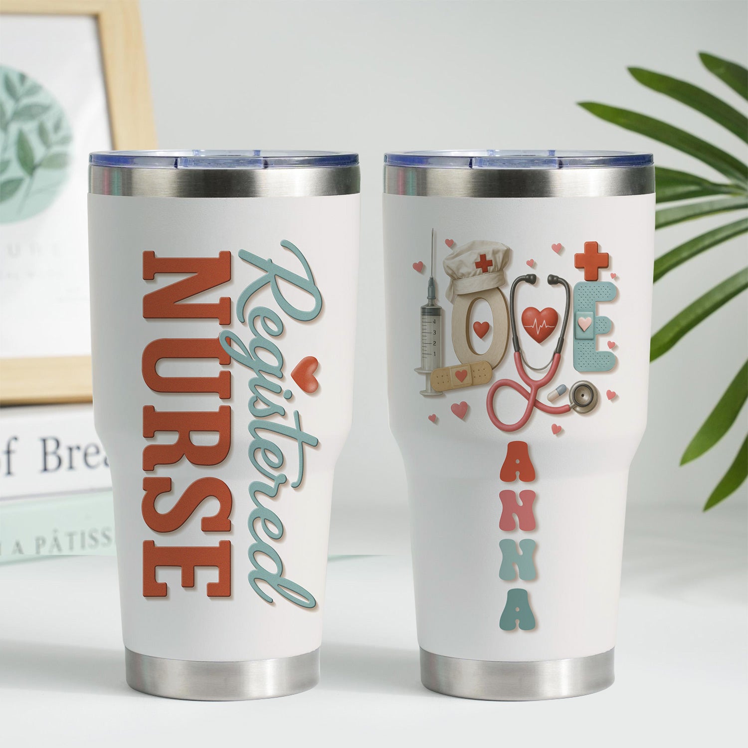 Personalized Registered Nurse Tumbler - Unique Nurse Design - Gift for Healthcare Professionals, RNs, and LPNs