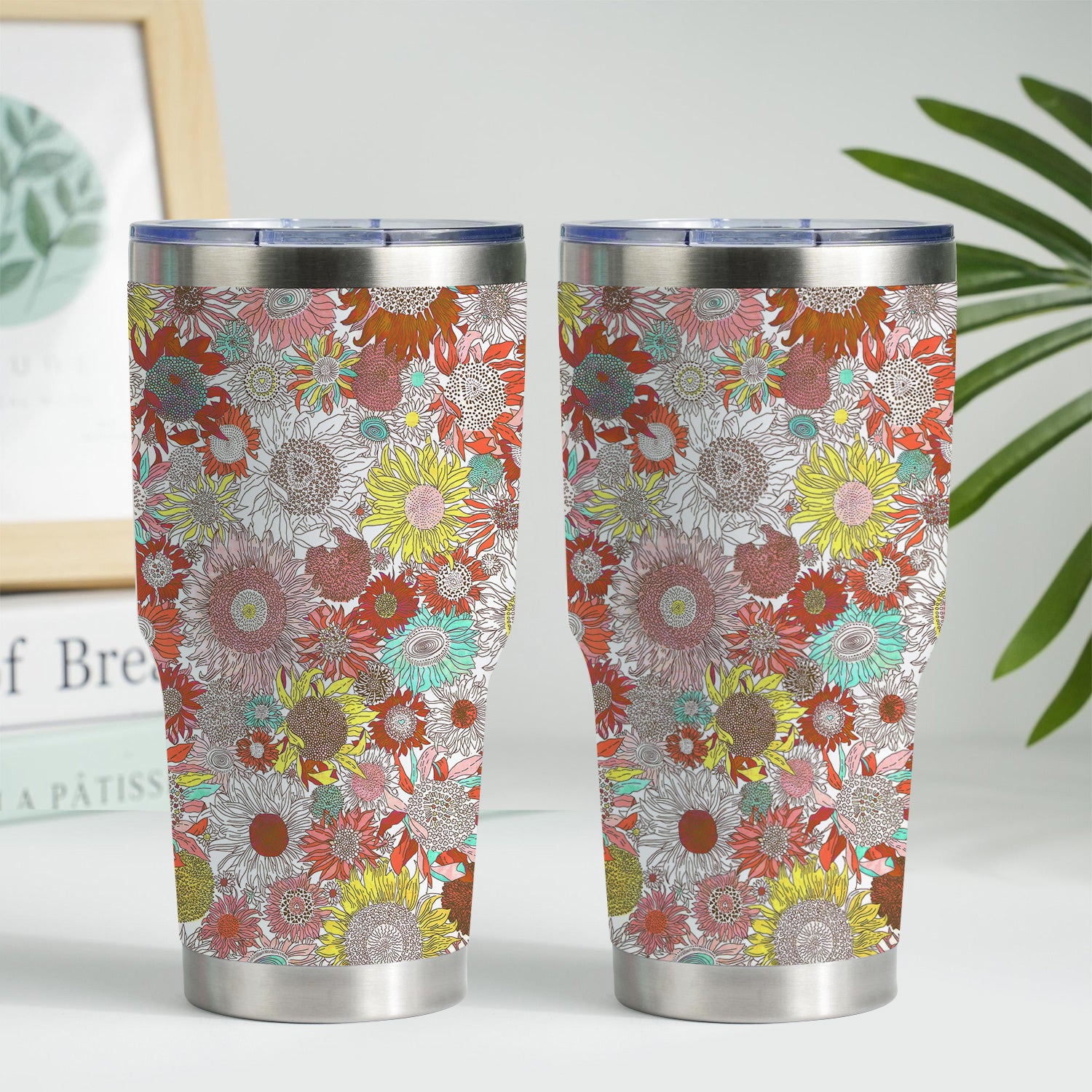 Sunflower Floral Tumbler for Nurses - Bright Medical Pattern RN LPN CNA - Appreciation Gift for Healthcare Workers & Nursing Teams