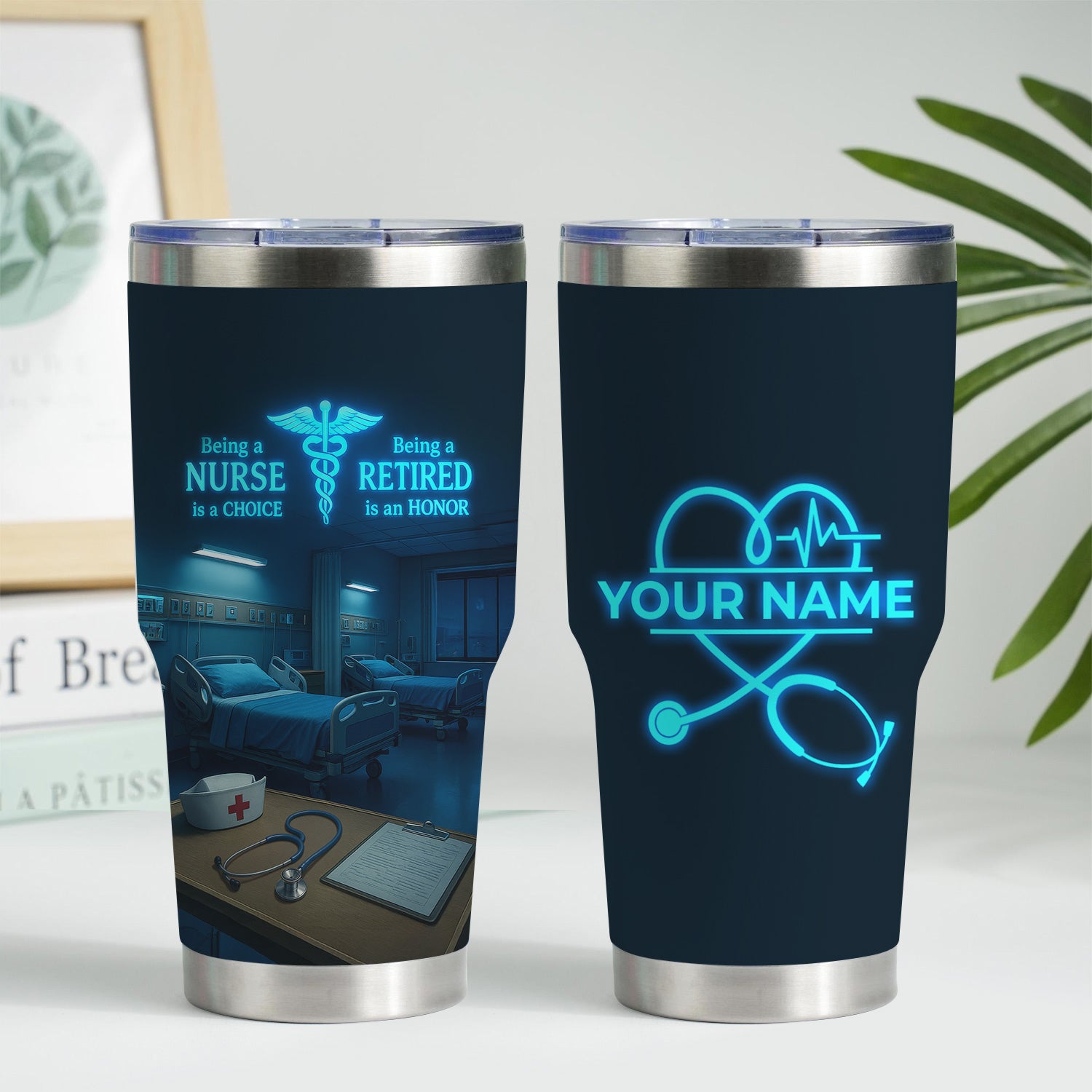 Custom Retired Nurse Tumbler Gift - Being a Nurse Is a Choice, Retired Is an Honor - Gift for RN LPN CNA