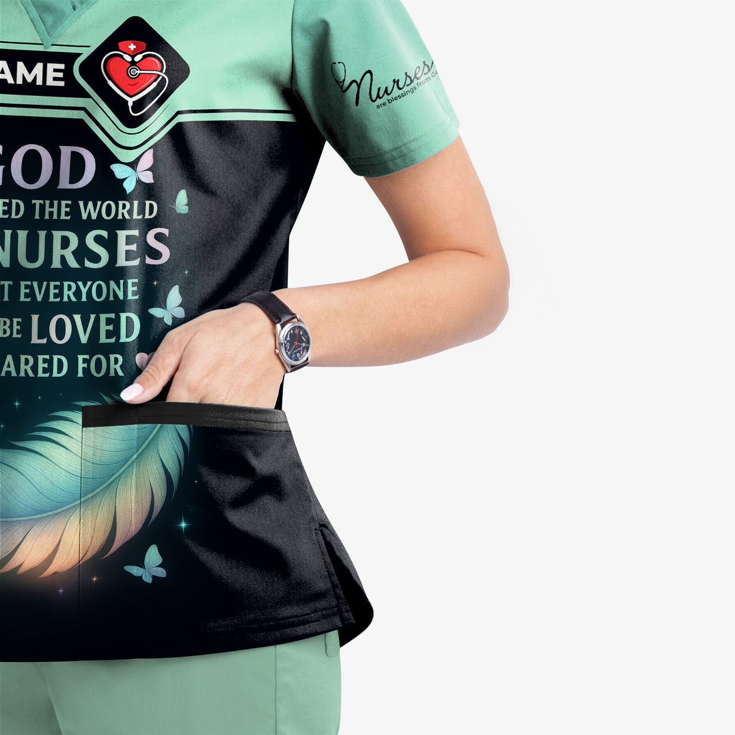 Personalized Nurse Shirt - God Loved The World He Made Nurses - Inspirational Nurse T-shirt for RN, CNA, LPN Healthcare Workers