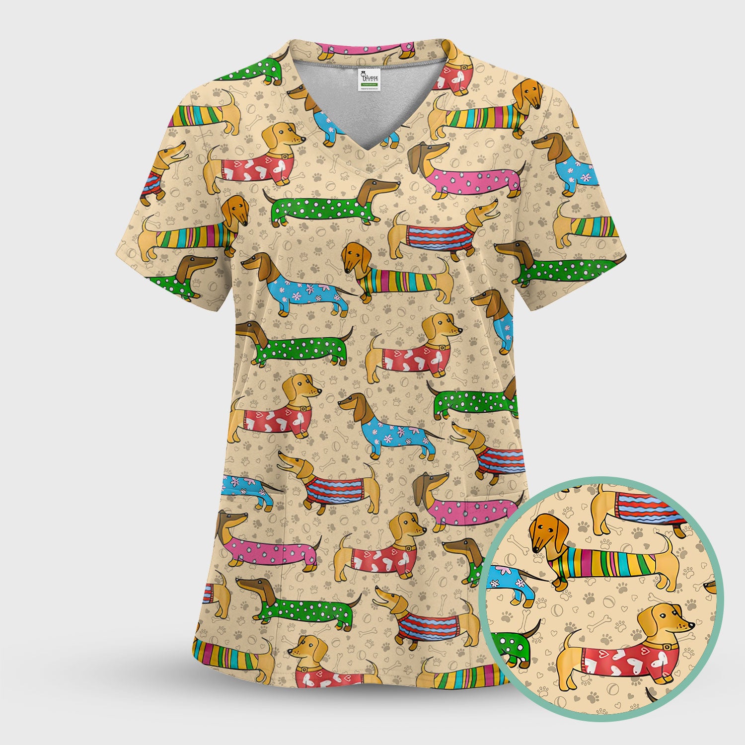 Doxin Nursing Scrub Pants - Weiner Dog Scrubs Set - It's Been A Long Day Dachshund Sweater - Medical Uniform Gift for Women
