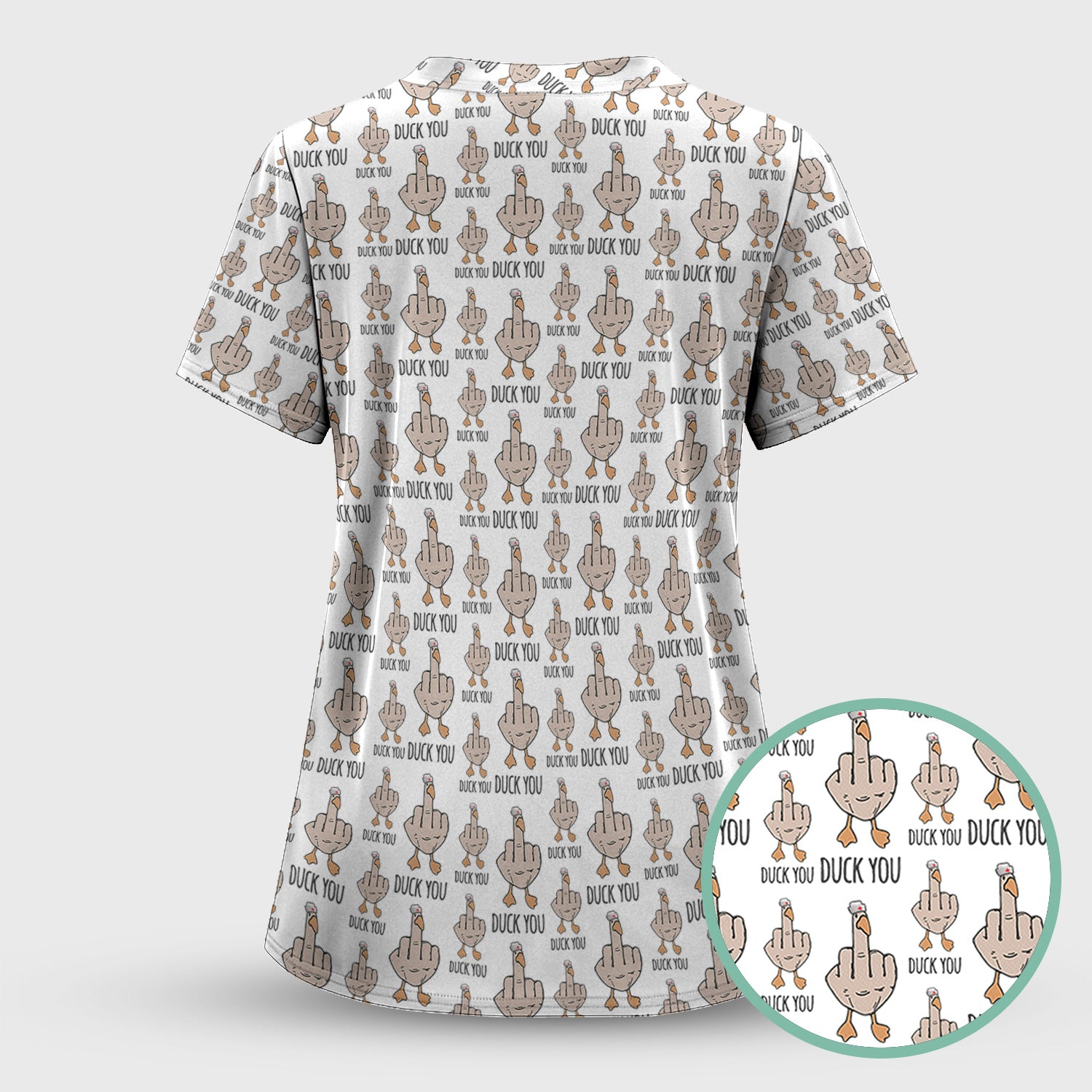 Funny Duck Shirt for Nurse - Sarcastic Duck You & Middle Finger Graphic Tee - Gift for Women RN LPN CNA