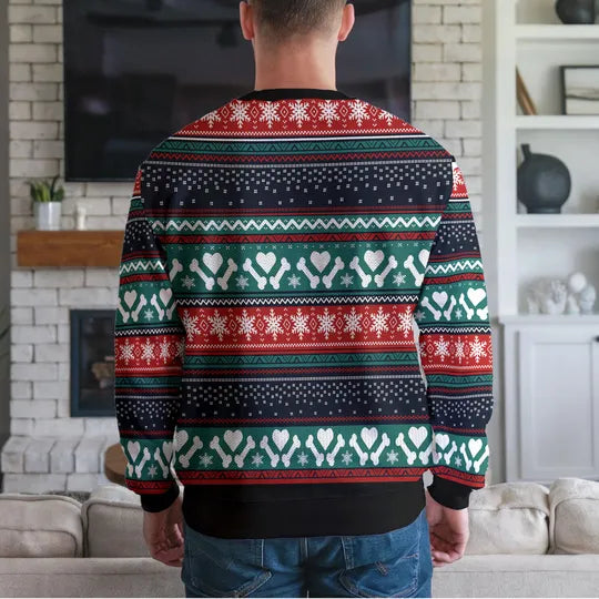 Custom Photo Funny Dog Ugly Christmas Sweater, Personalized Dog Christmas Ugly Sweater, Nurse Ugly Xmas Sweater, Gift For Nursing