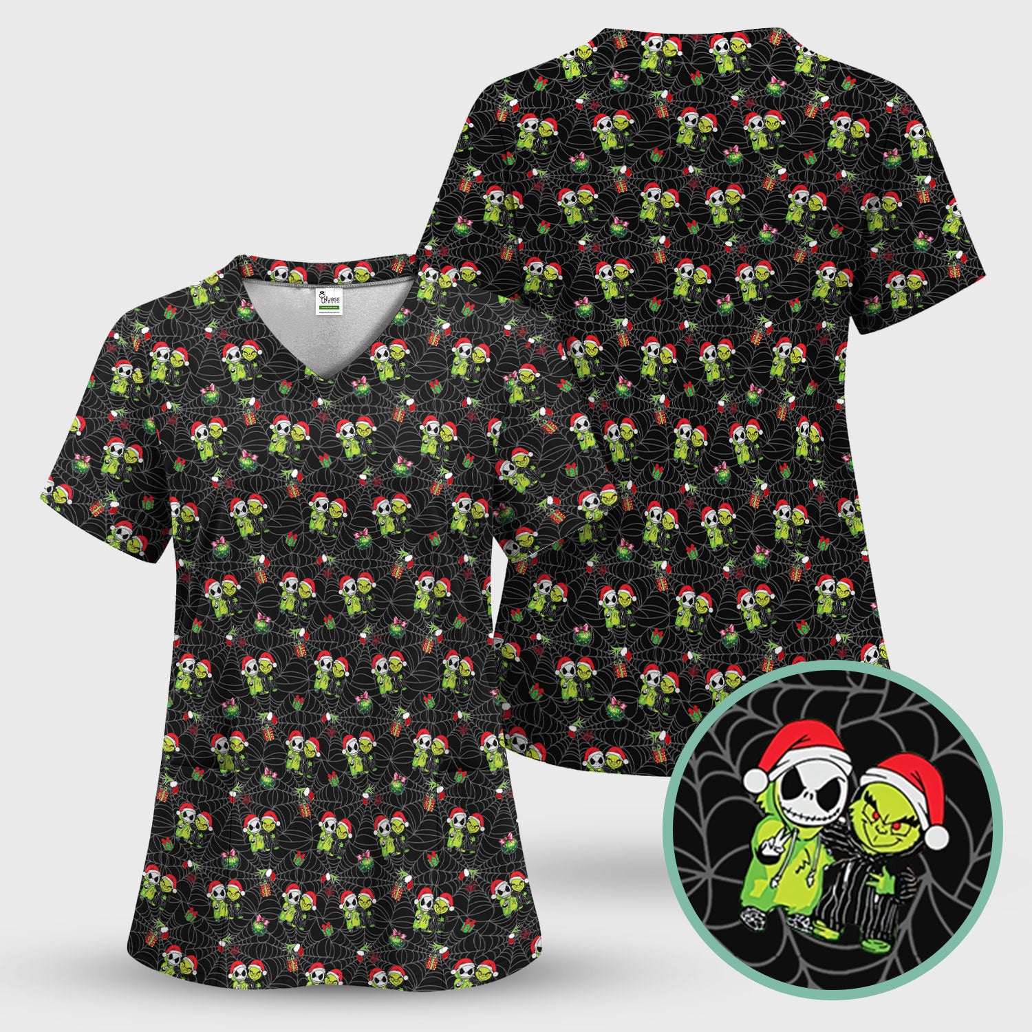 Merry Grinchmas Before Christmas Scrub Top - Funny Holiday Nurse Shirt - Til This Season Gift for RN LPN CNA
