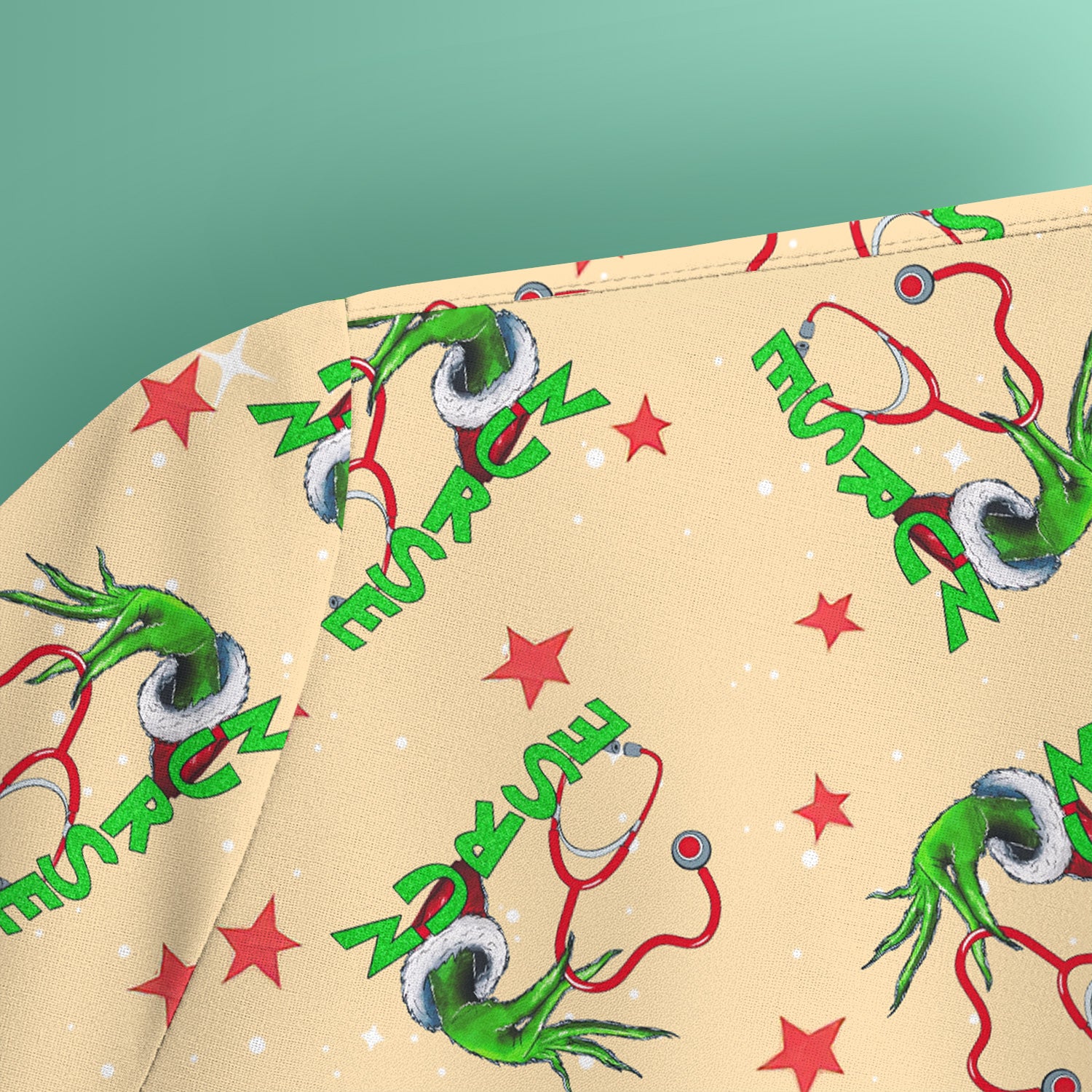 Custom Nurse Grinch Scrub Top - Funny Christmas Top for Women - Gift for RN LPN CNA Nursing