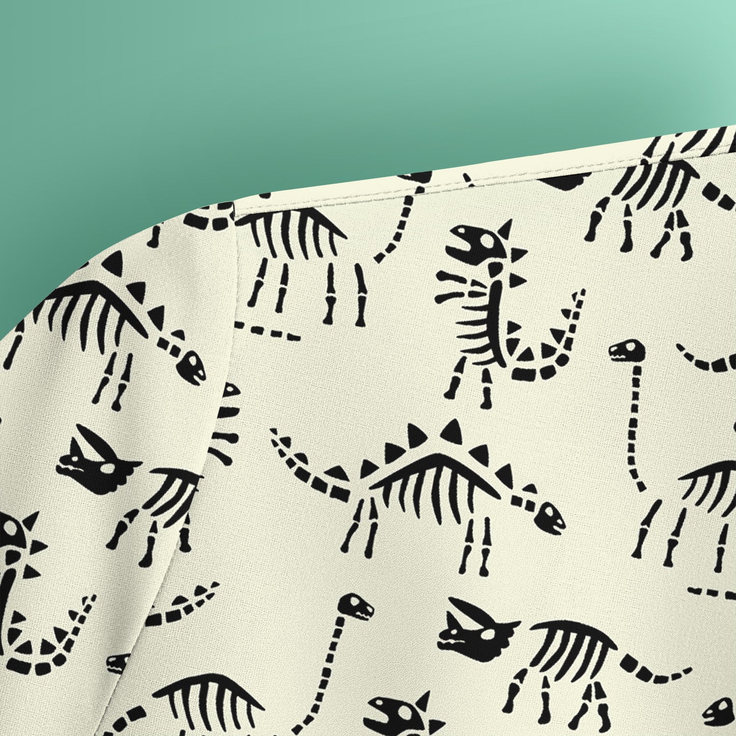 Funny Dinosaur Skeleton Scrub Top - Cute Dino Fossil Pattern Graphic Design - RN LPN CNA Healthcare Workers Gift