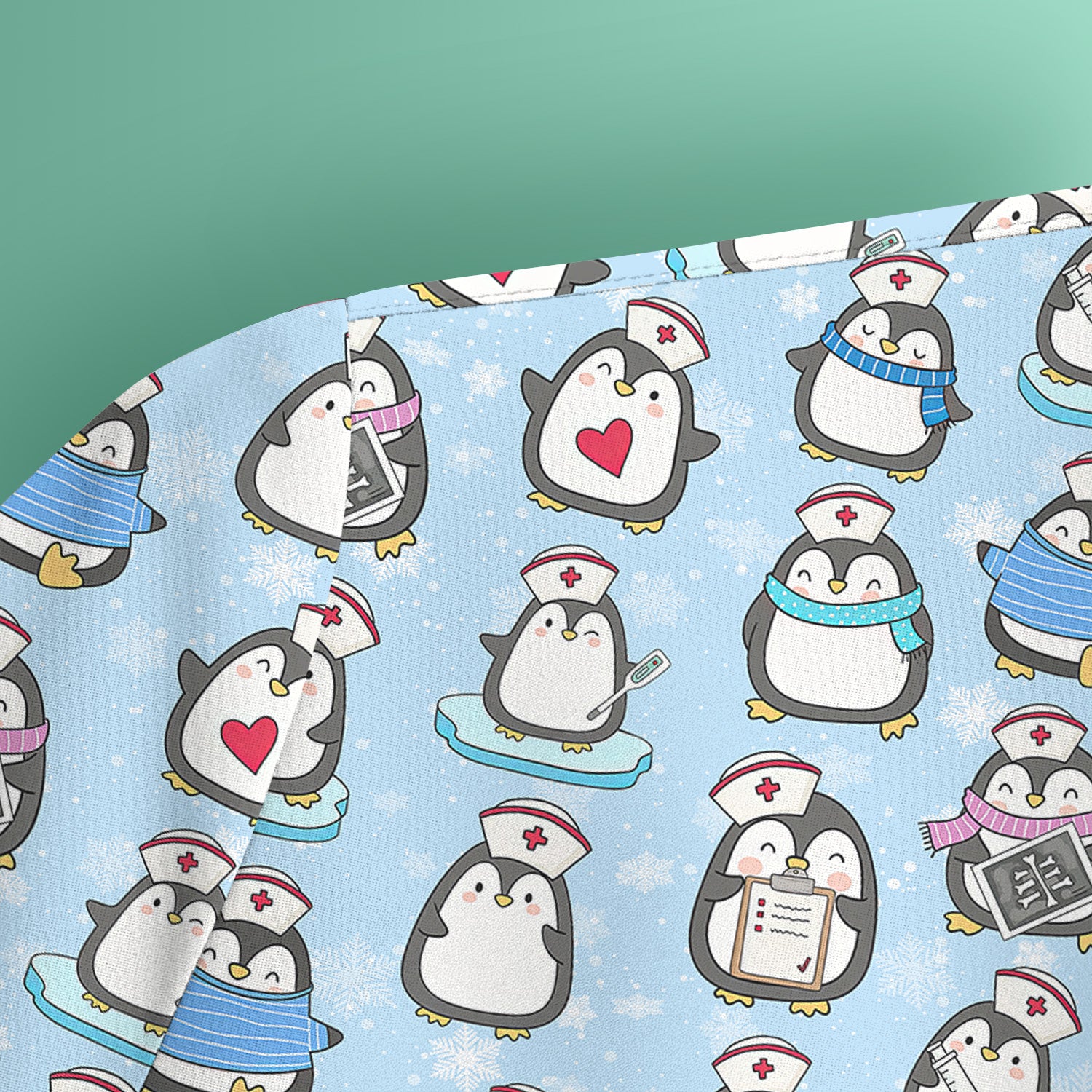 Personalized Funny Christmas Nurse Shirt - Cute Penguin with Syringe Graphic Tee - Gift for RN LPN CNA