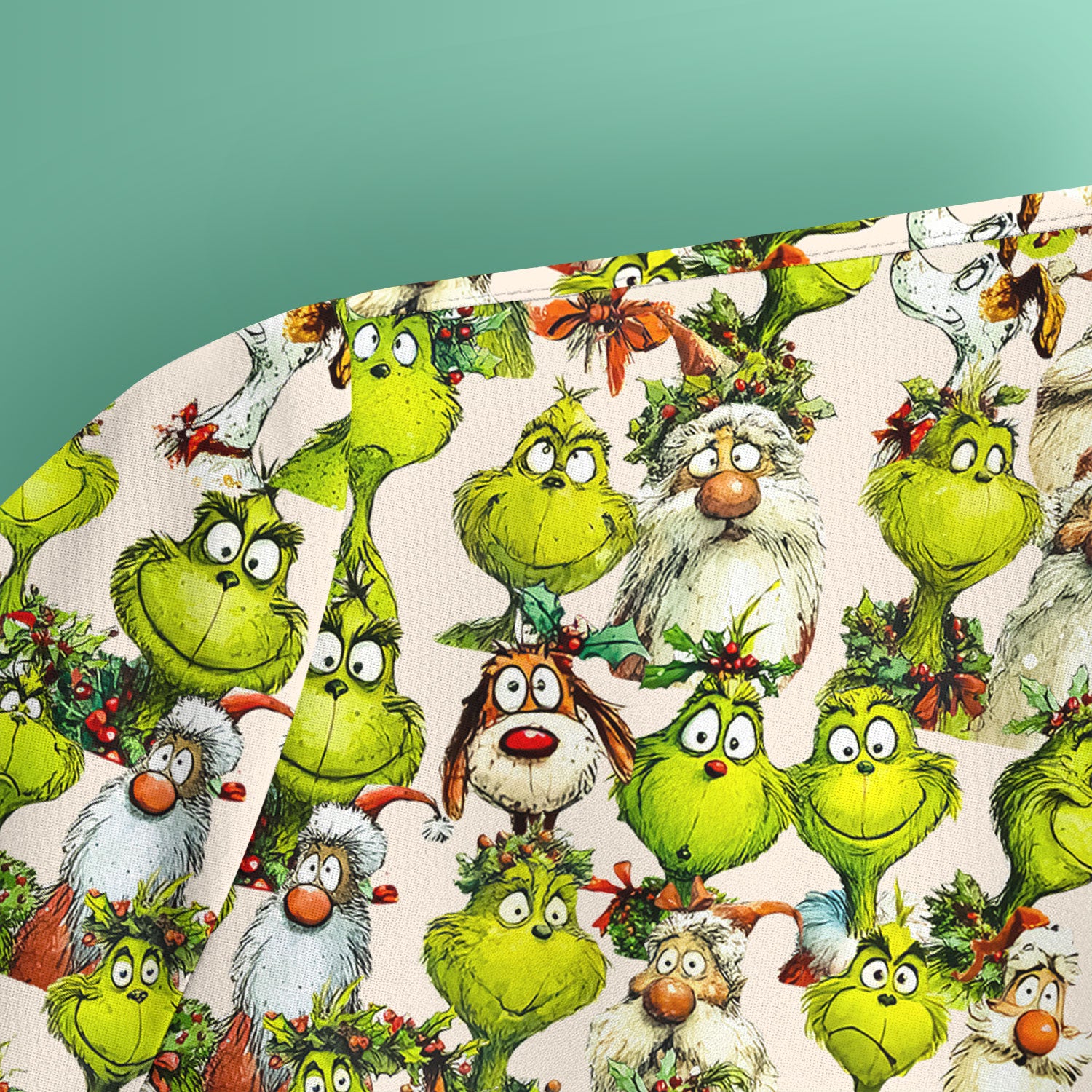 Funny Grinch Nurse Scrub Top Multi Color - Cartoon Characters Scrub Shirt - Cute Christmas Nursing Workwear with Pockets