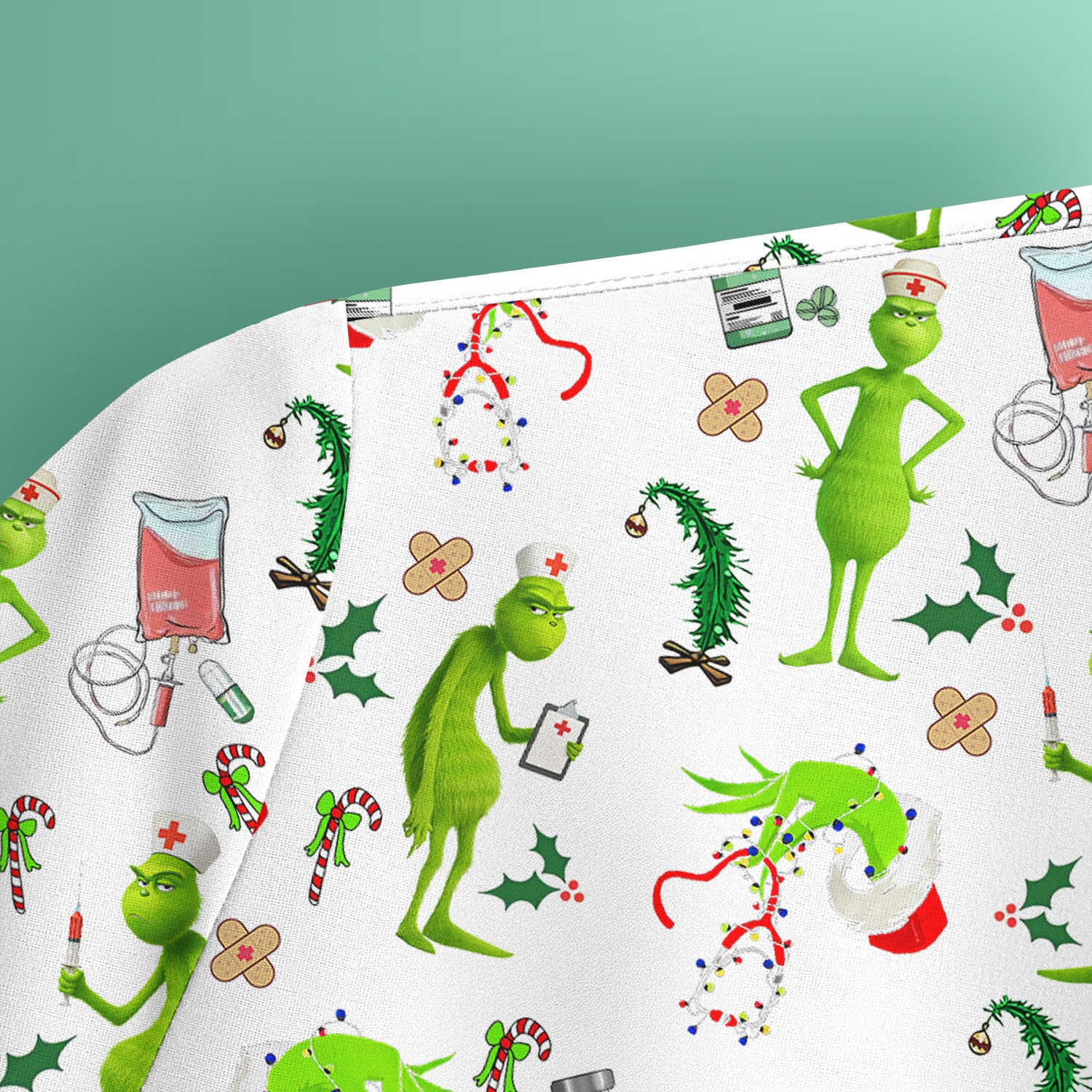 Funny Grinch Scrub Top - Christmas Nurse Shirt for Women - Multiple Color Options CNA RN LPN Gift