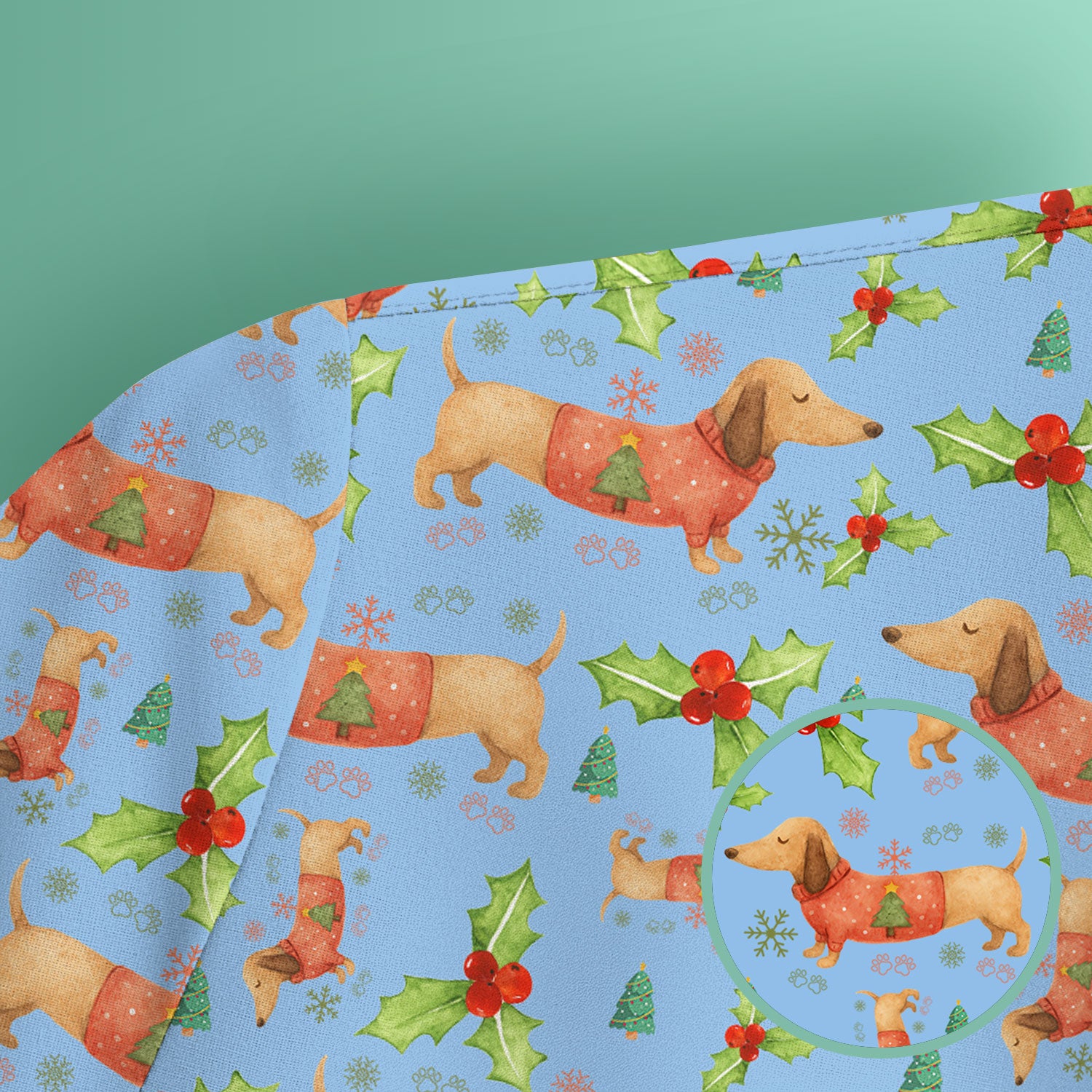Cute Dachshund Christmas Scrub - Funny Sausage Dog Wiener Puppy Holiday Nurse Shirt - Xmas Medical Uniform Gift for RN CNA LPN