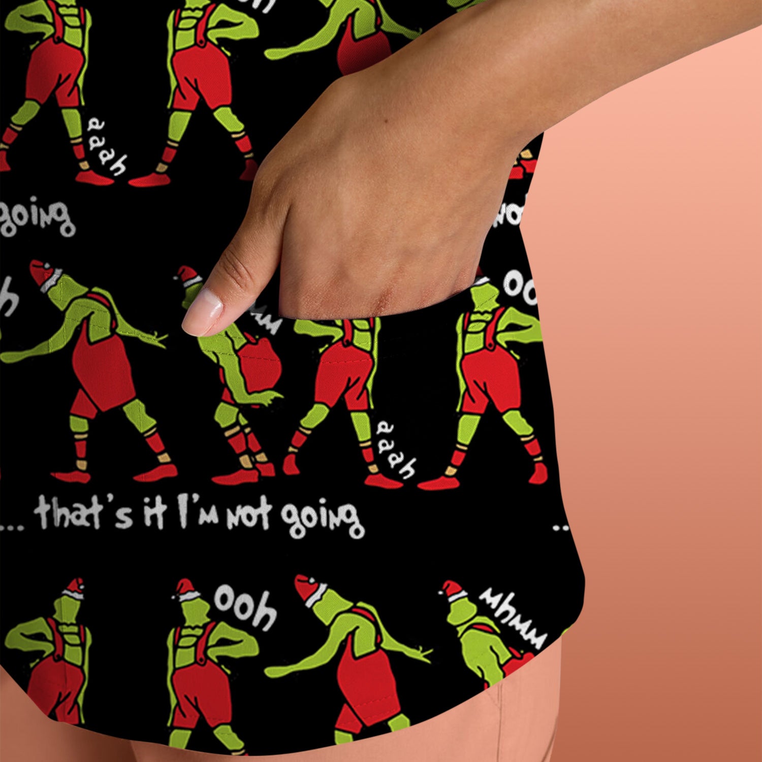 Christmas Nurse Scrub Top - Funny Grinch Shirt for Women - RN LPN CNA Healthcare Workers Gift