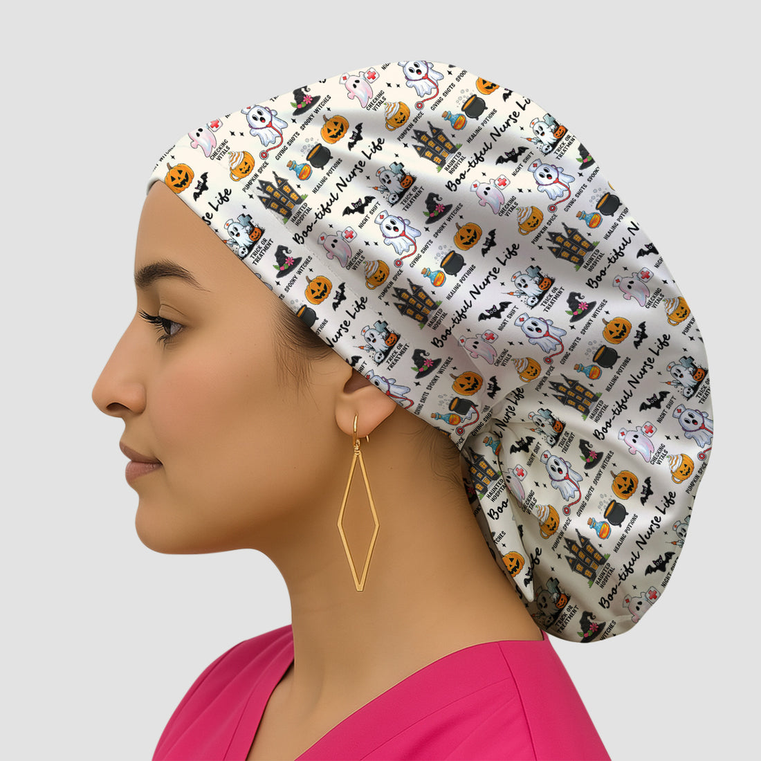 Spooky Halloween Boo-tiful Nurse Life Scrub Cap, Surgical Caps for Doctors