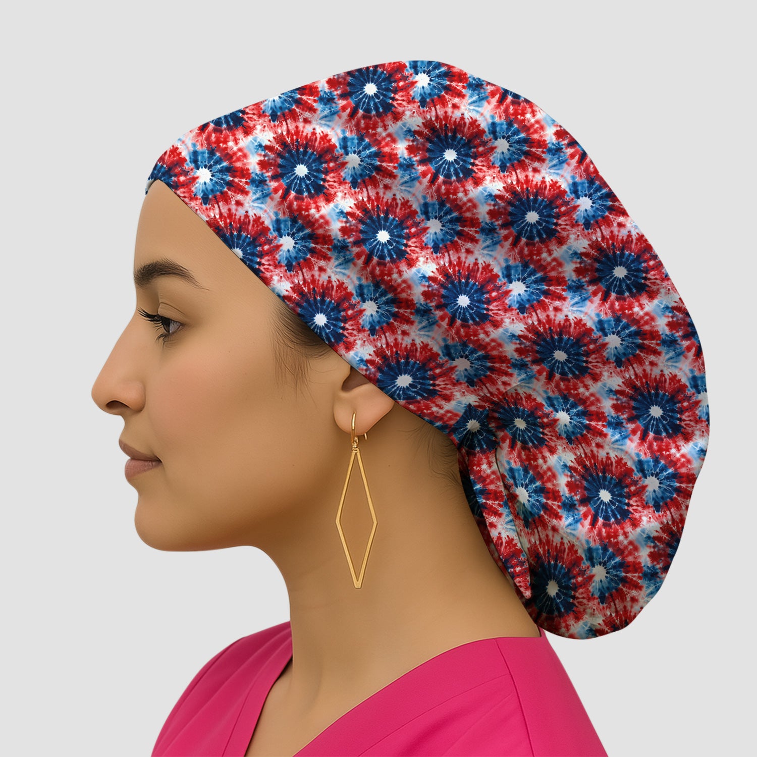 Festive Nurse Tie Dye Firework Burst Pattern Scrub Cap, Surgical Caps for Doctors