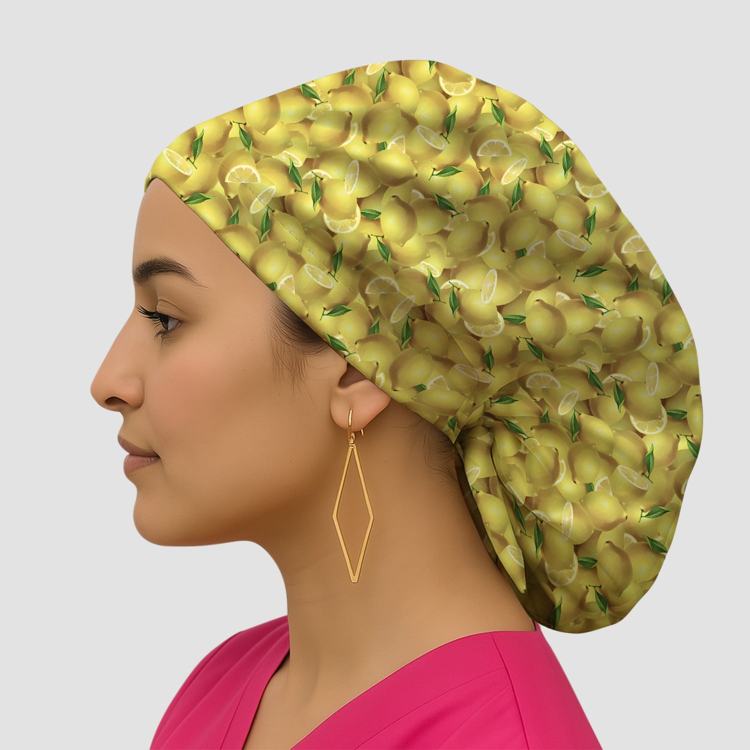 Fresh Lemon Fruit Pattern Caps, Bouffant Scrub Caps for Women