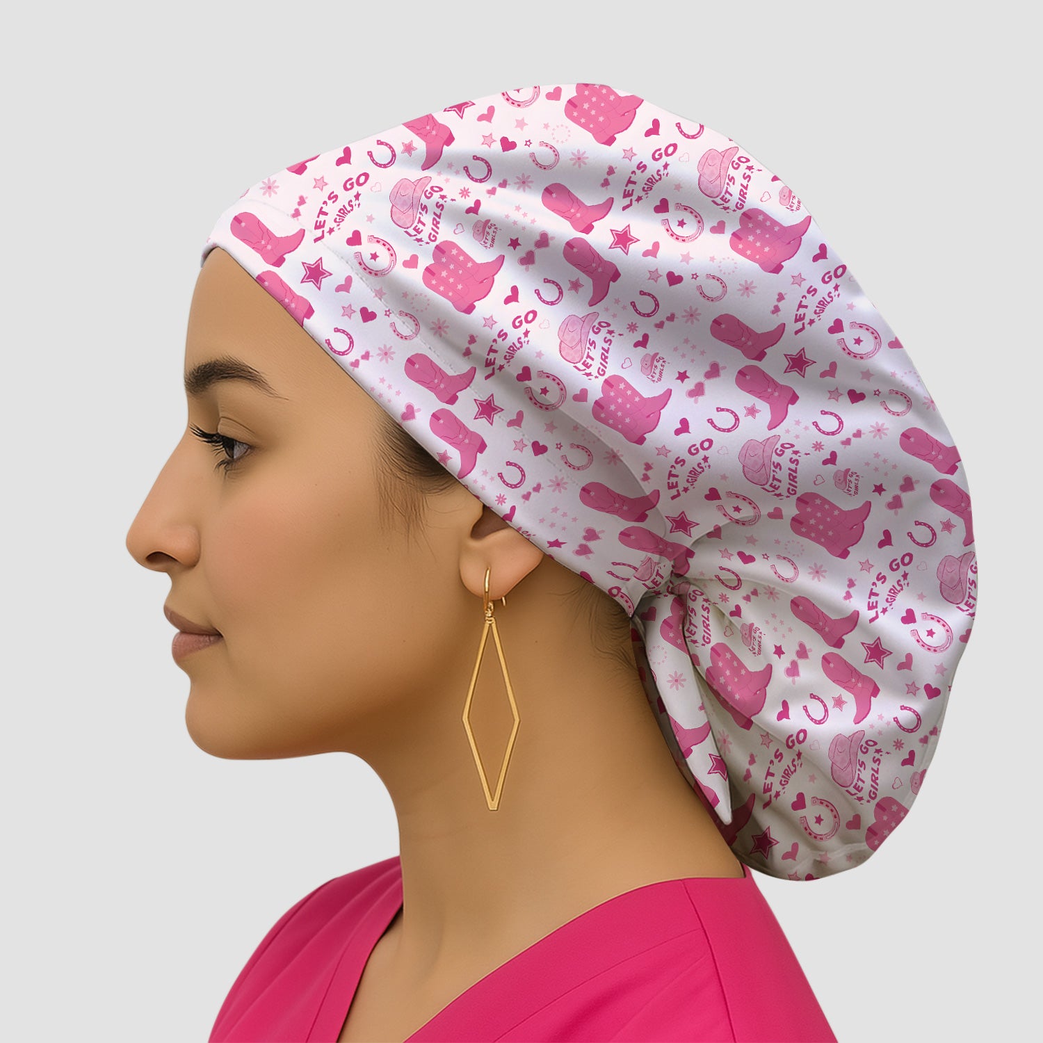 Cute Love Hearts Doodle Print Scrub Cap, Surgical Caps for Doctors