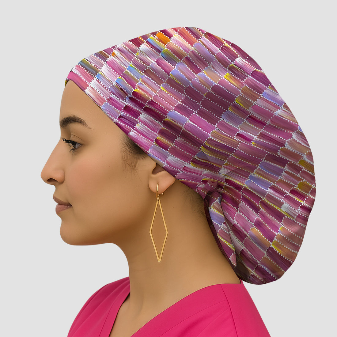 Colorful Abstract Brushstroke Dotted Pattern Scrub Cap, Surgical Caps for Doctors