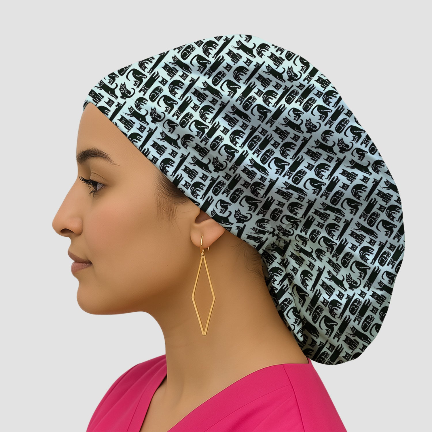 Cute Funny Cat Poses Print Scrub Caps, Surgical Caps for Doctors