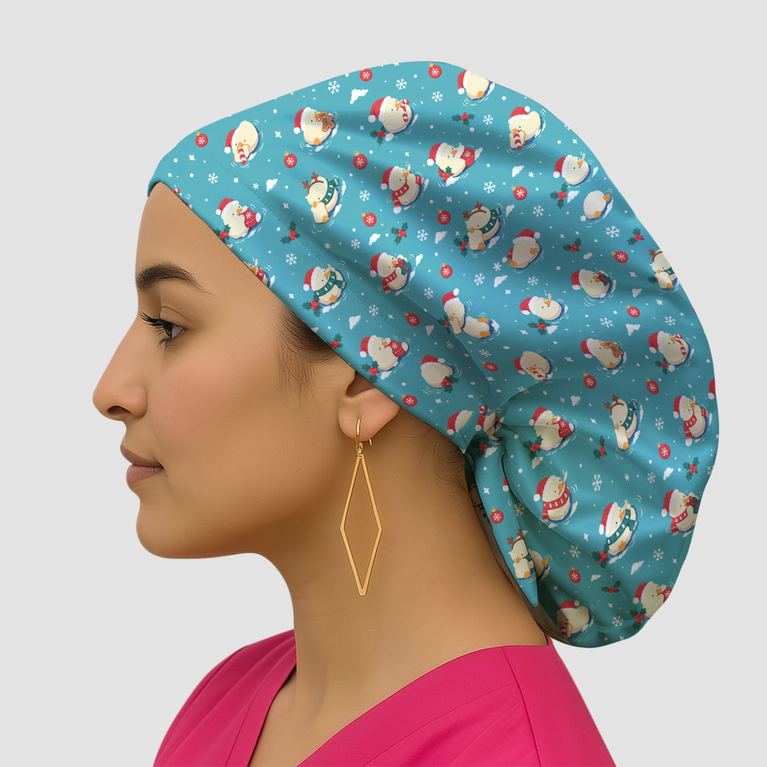 Christmas Ducks In Santa Hats Scrub Cap, Surgical Caps for Doctors