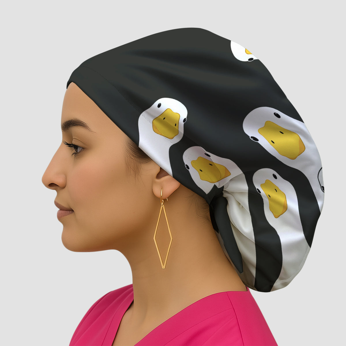 Funny Peekaboo Goose Faces Scrub Cap, Surgical Caps for Doctors