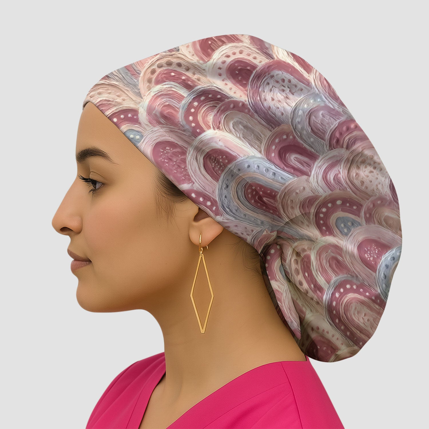 Aboriginal Dot Painting Scrub Cap, Tracks And Dreamtime Journey Lines Medical Pattern Hat, Breathable Fabrics Nursing Uniform