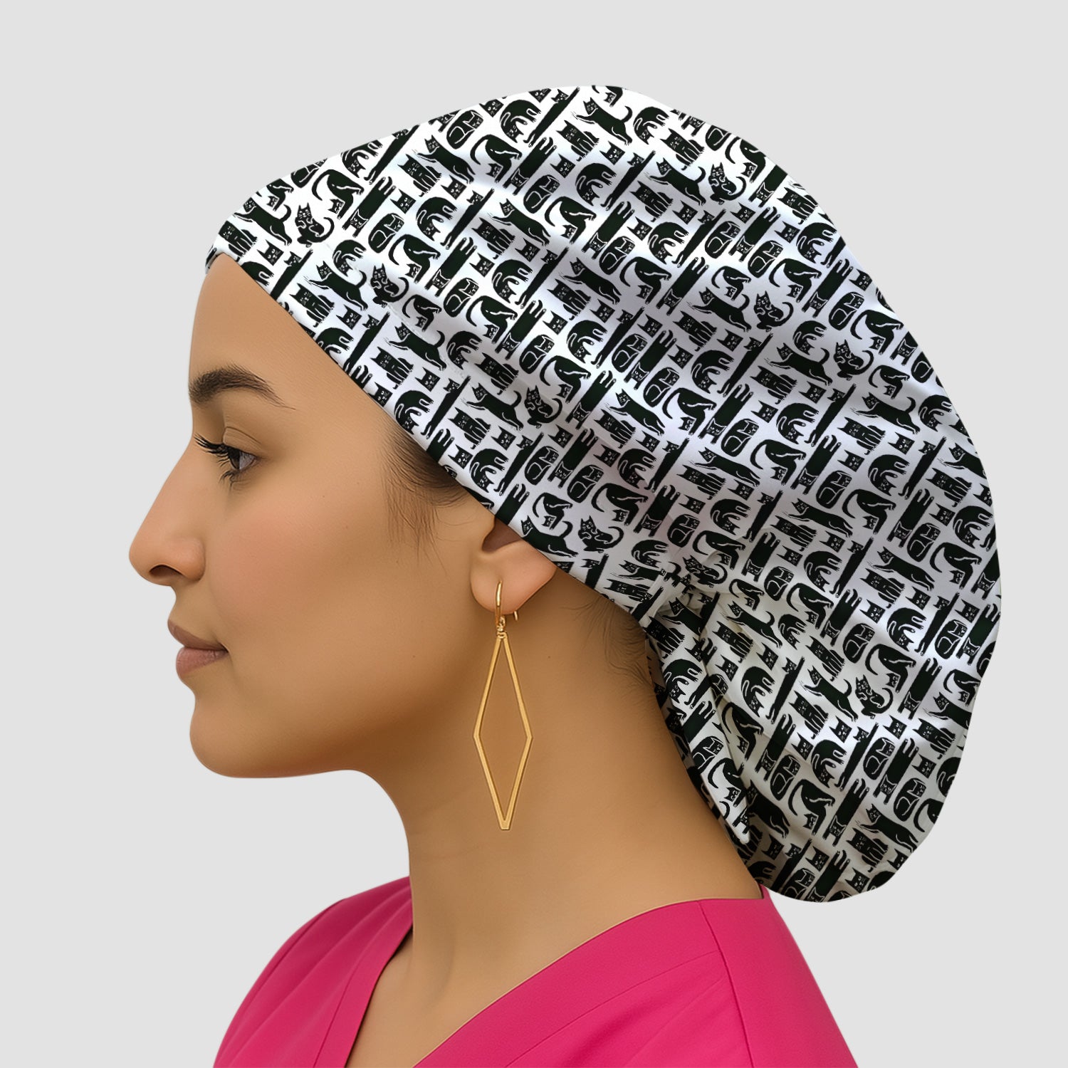 Cute Funny Cat Poses Print Scrub Caps, Surgical Caps for Doctors
