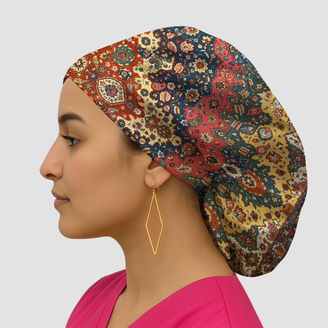 Vintage Persian Rug Floral Pattern Scrub Cap, Surgical Caps for Doctors