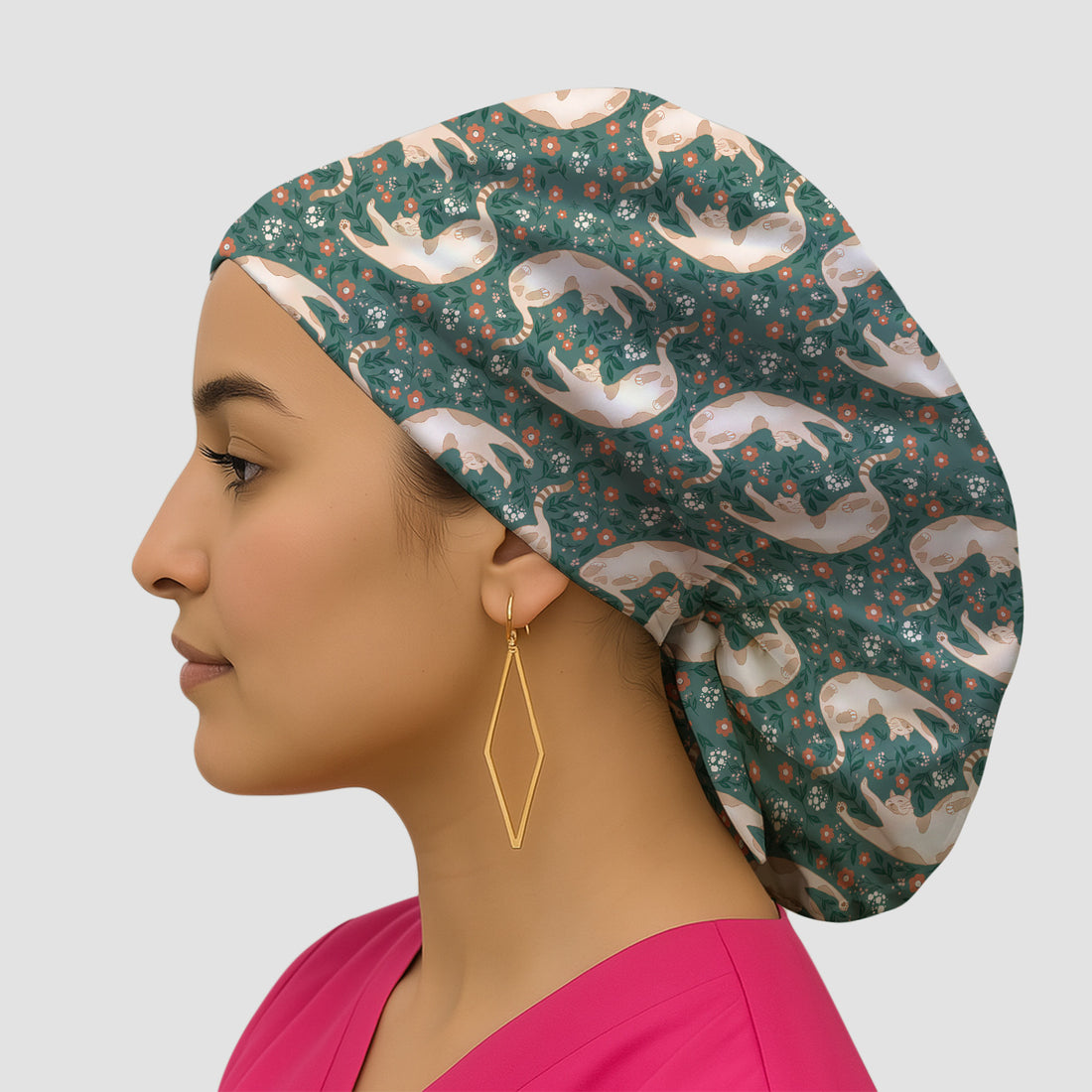 Glowing Blue Butterfly Garden Pattern Scrub Cap, Surgical Caps for Doctors