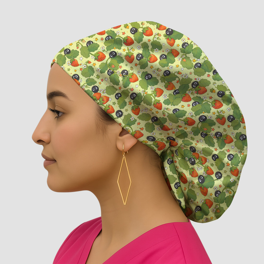 Cute Strawberry Soot Sprite Pattern Scrub Cap, Surgical Caps for Doctors