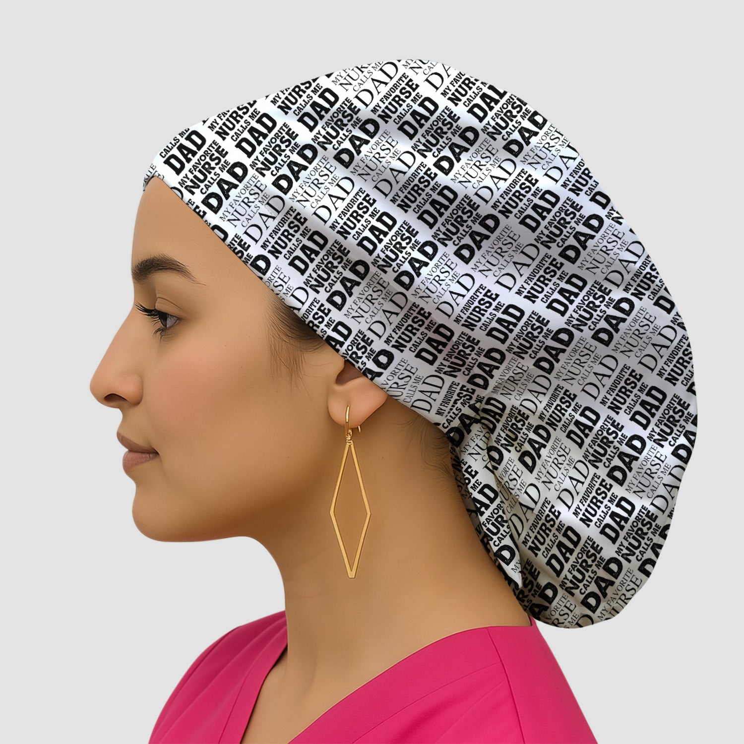 Favorite Nurse Calls Dad Pattern Scrub Cap, Surgical Caps for Doctors