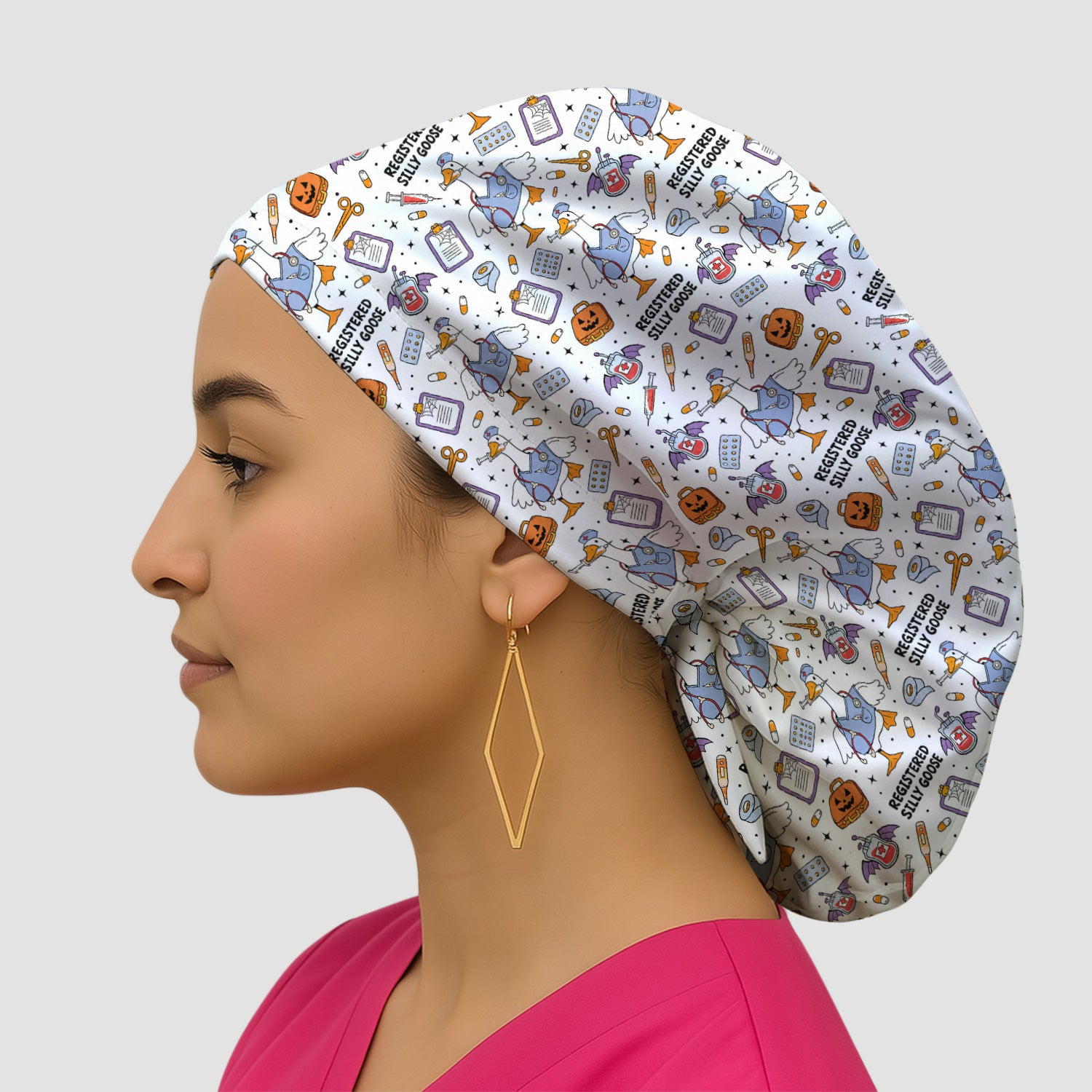 Funny Halloween Registered Silly Goose Scrub Cap, Surgical Caps for Doctors