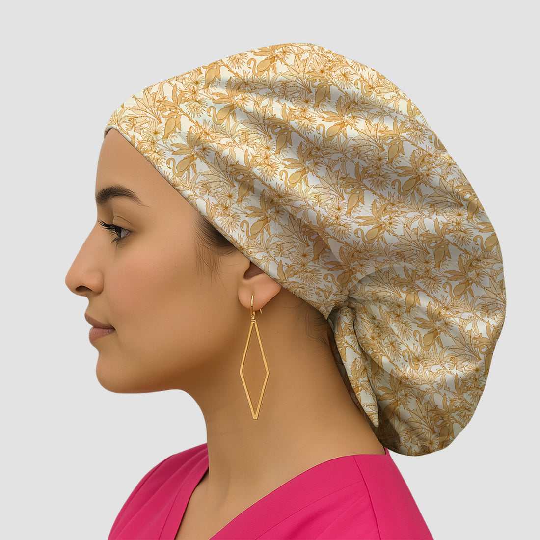 Tropical Flamingo Palm Leaves Pattern Scrub Cap, Surgical Caps for Doctors